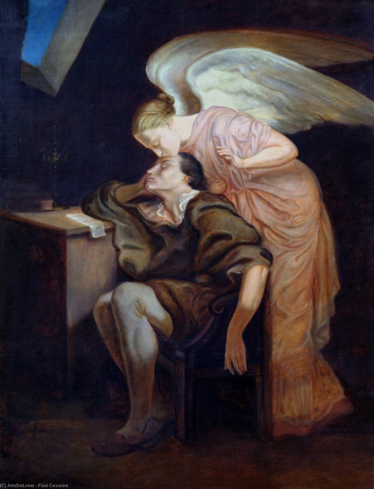 WikiOO.org - 백과 사전 - 회화, 삽화 Paul Cezanne - The Kiss of the Muse