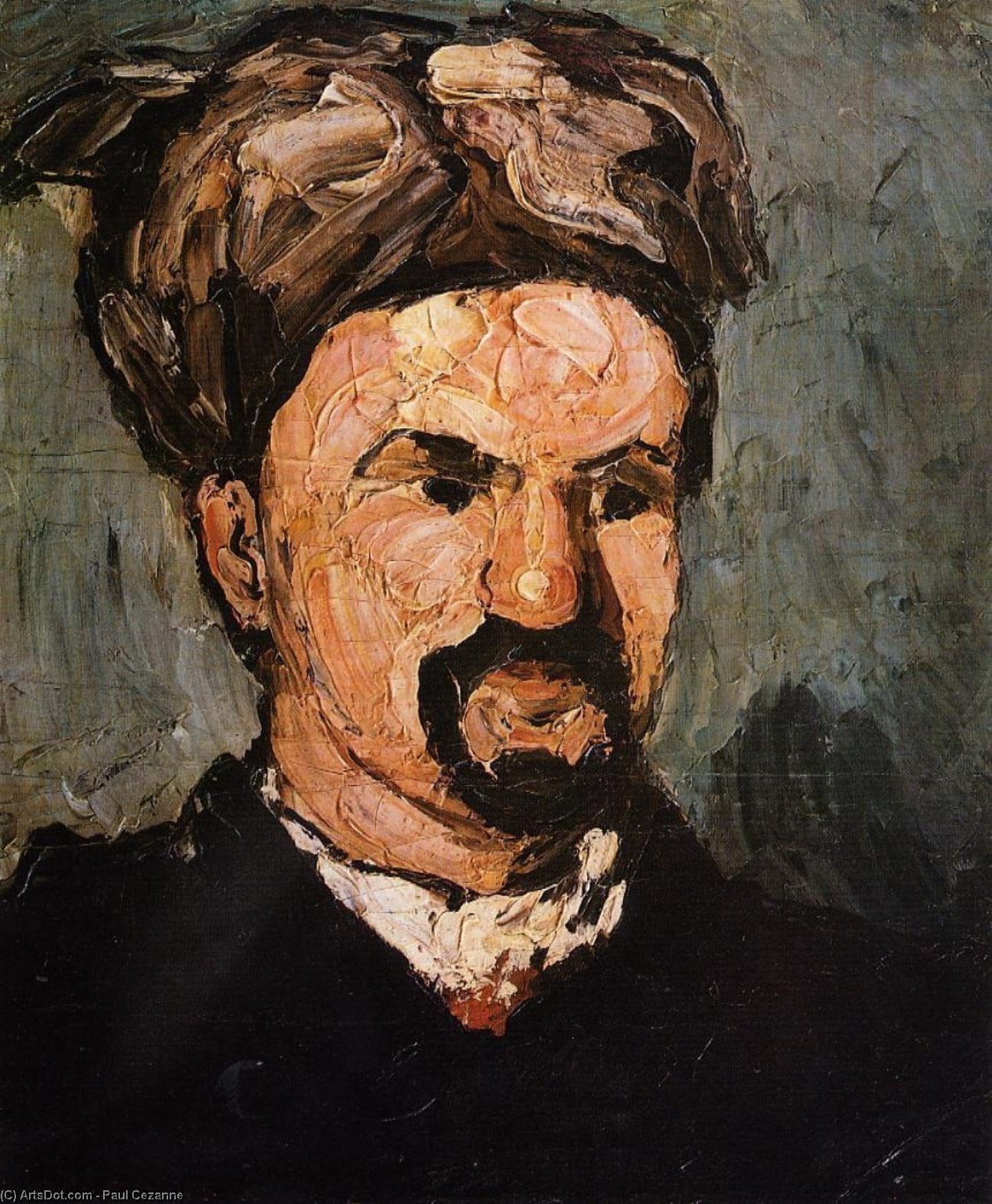 Wikioo.org - The Encyclopedia of Fine Arts - Painting, Artwork by Paul Cezanne - Portrait of Uncle Dominique in a Turban
