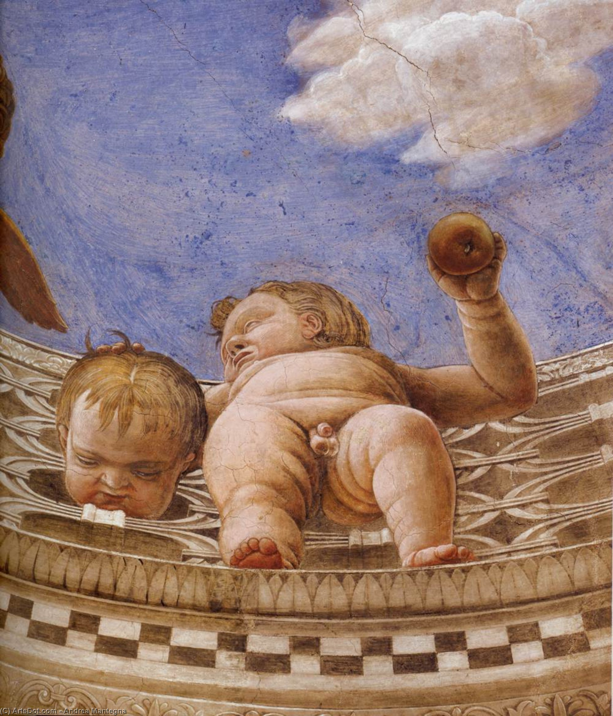 Wikioo.org - The Encyclopedia of Fine Arts - Painting, Artwork by Andrea Mantegna - Ceiling Oculus (detail)