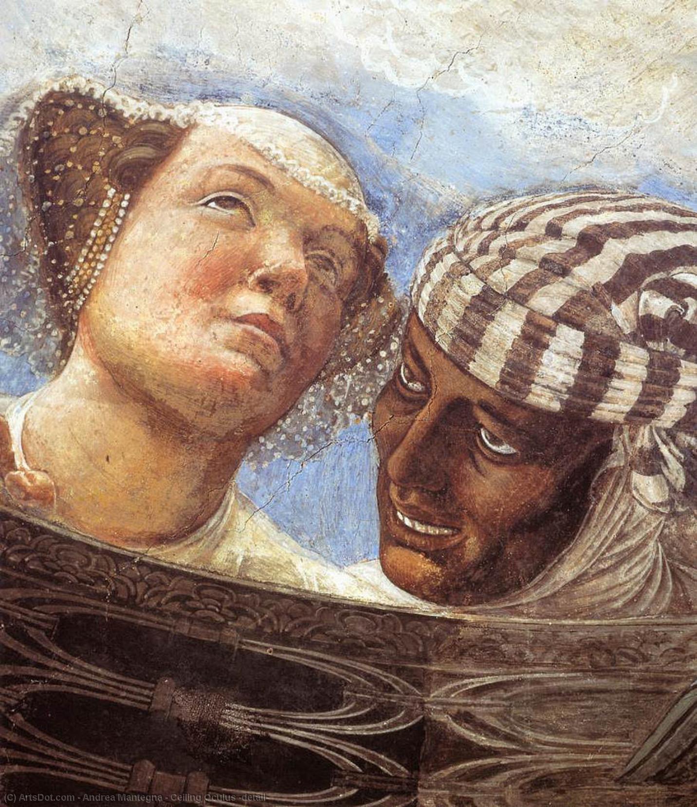 Wikoo.org - موسوعة الفنون الجميلة - اللوحة، العمل الفني Andrea Mantegna - Ceiling Oculus (detail)