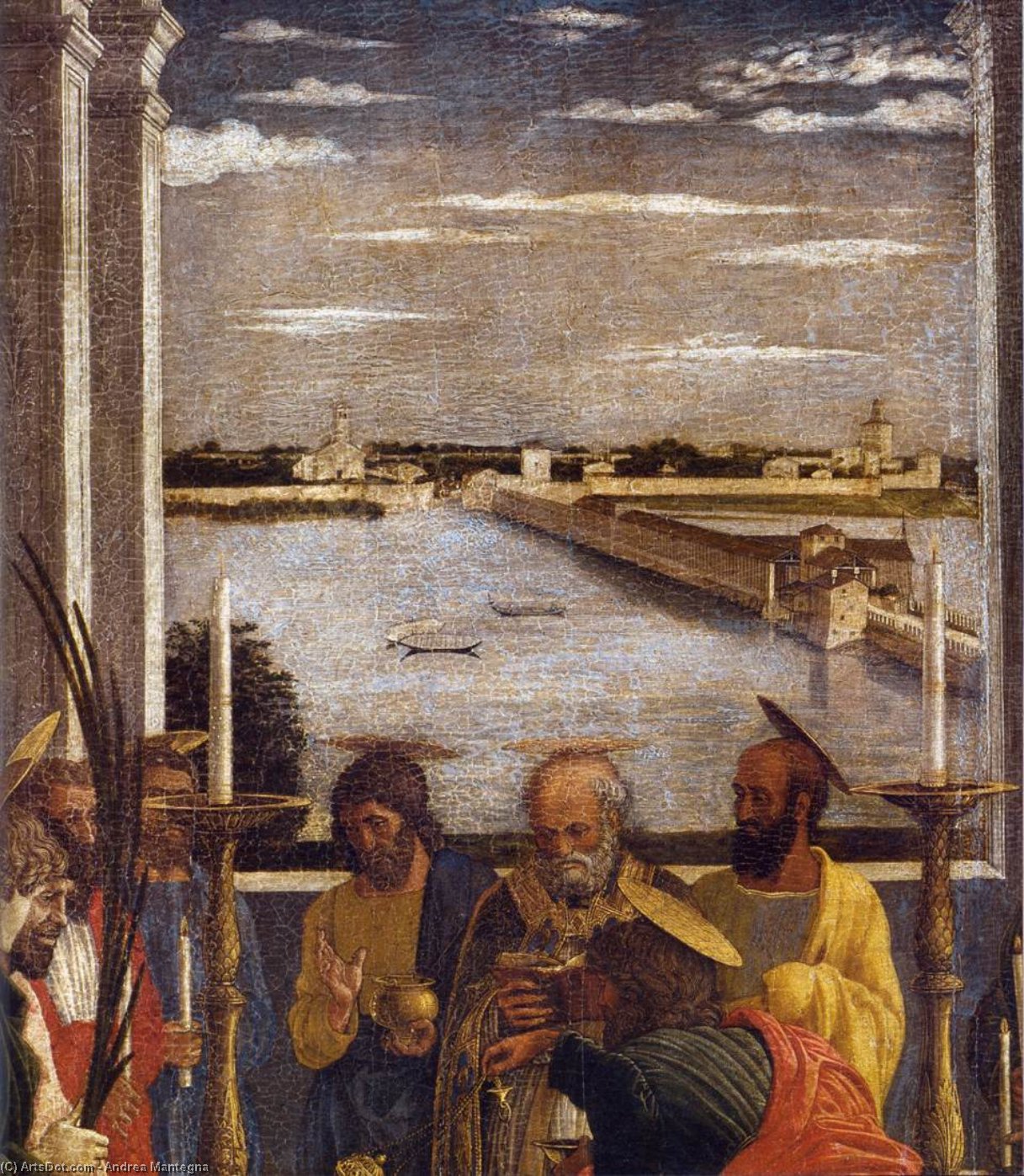 WikiOO.org - אנציקלופדיה לאמנויות יפות - ציור, יצירות אמנות Andrea Mantegna - Death of the Virgin (detail)