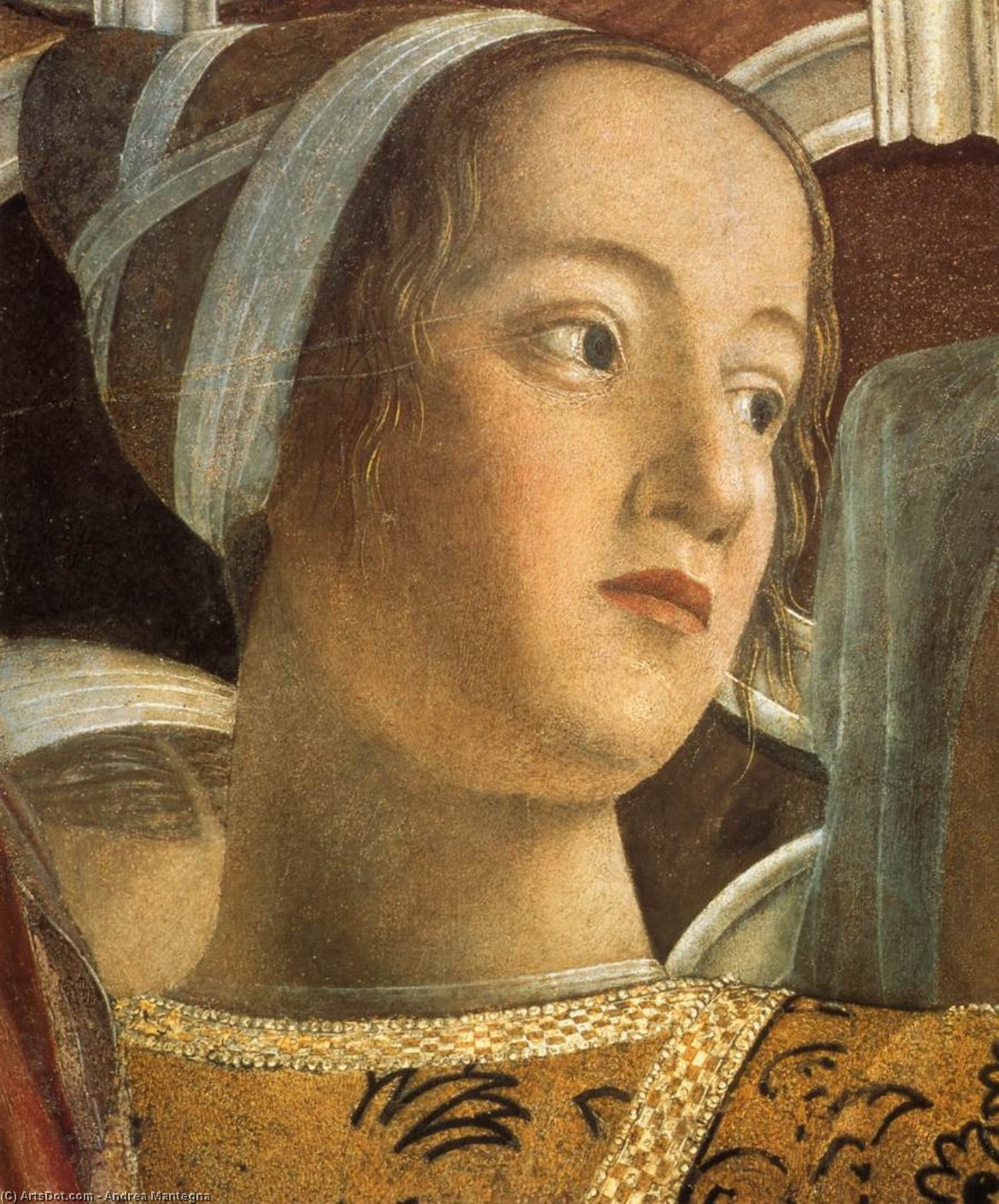 Wikioo.org – L'Enciclopedia delle Belle Arti - Pittura, Opere di Andrea Mantegna - la corte di Gonzaga ( particolare )