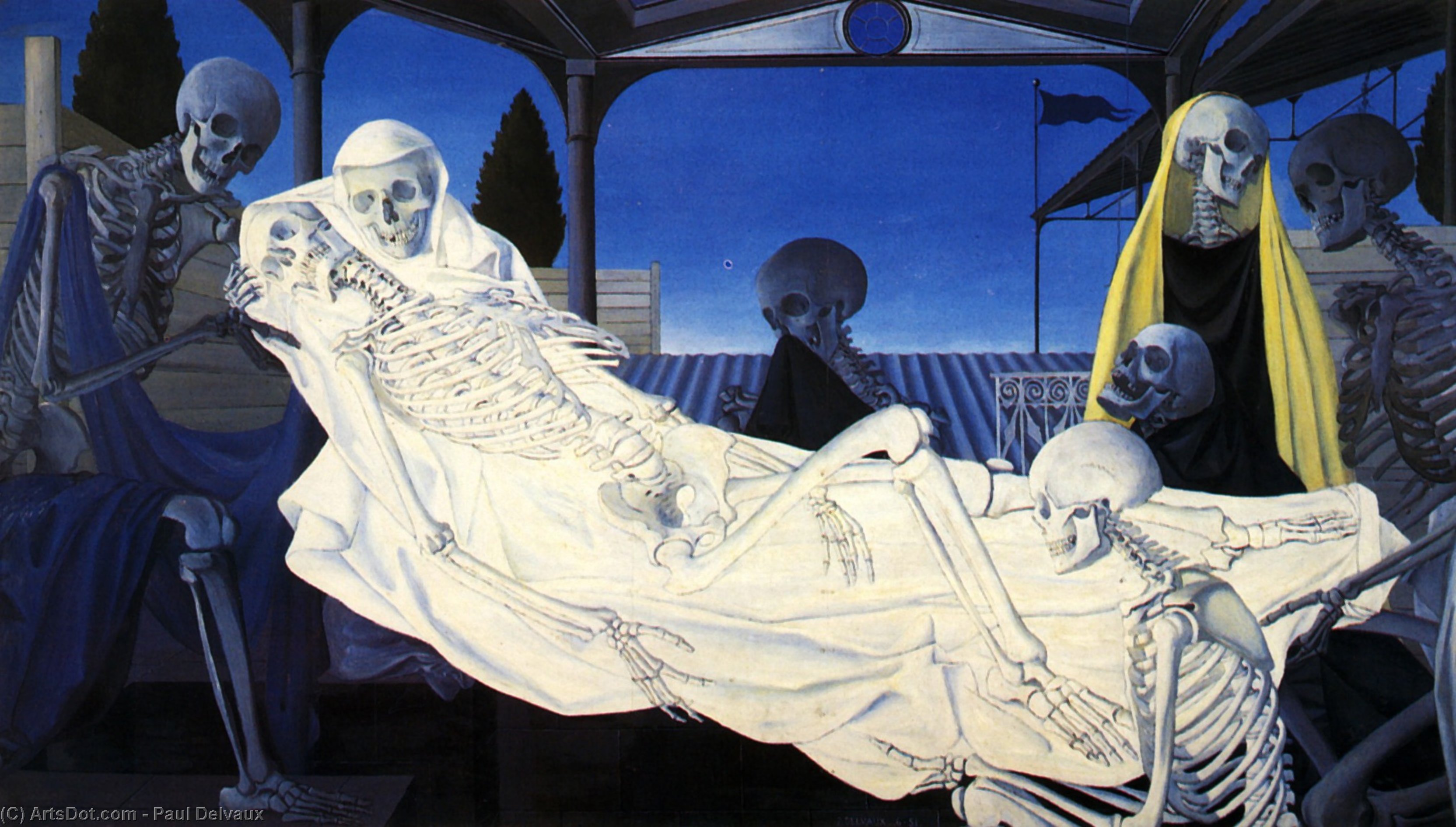 WikiOO.org - Encyclopedia of Fine Arts - Maalaus, taideteos Paul Delvaux - The Deposition
