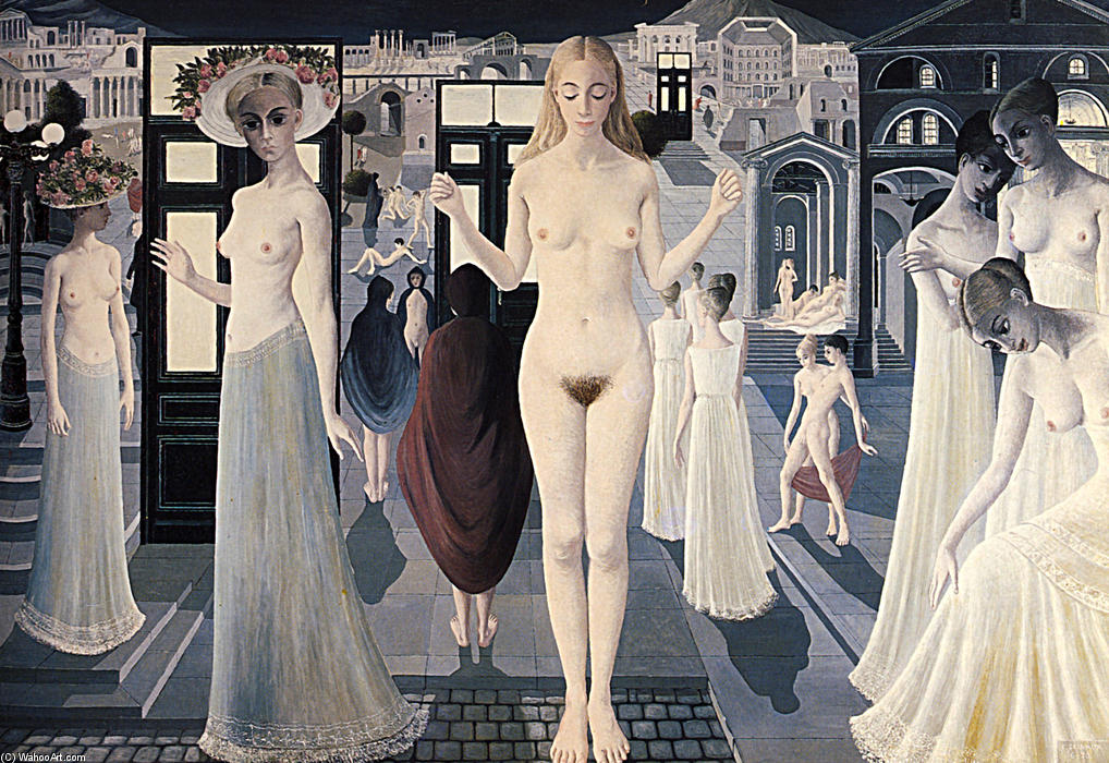 WikiOO.org - Encyclopedia of Fine Arts - Maľba, Artwork Paul Delvaux - Pompei 