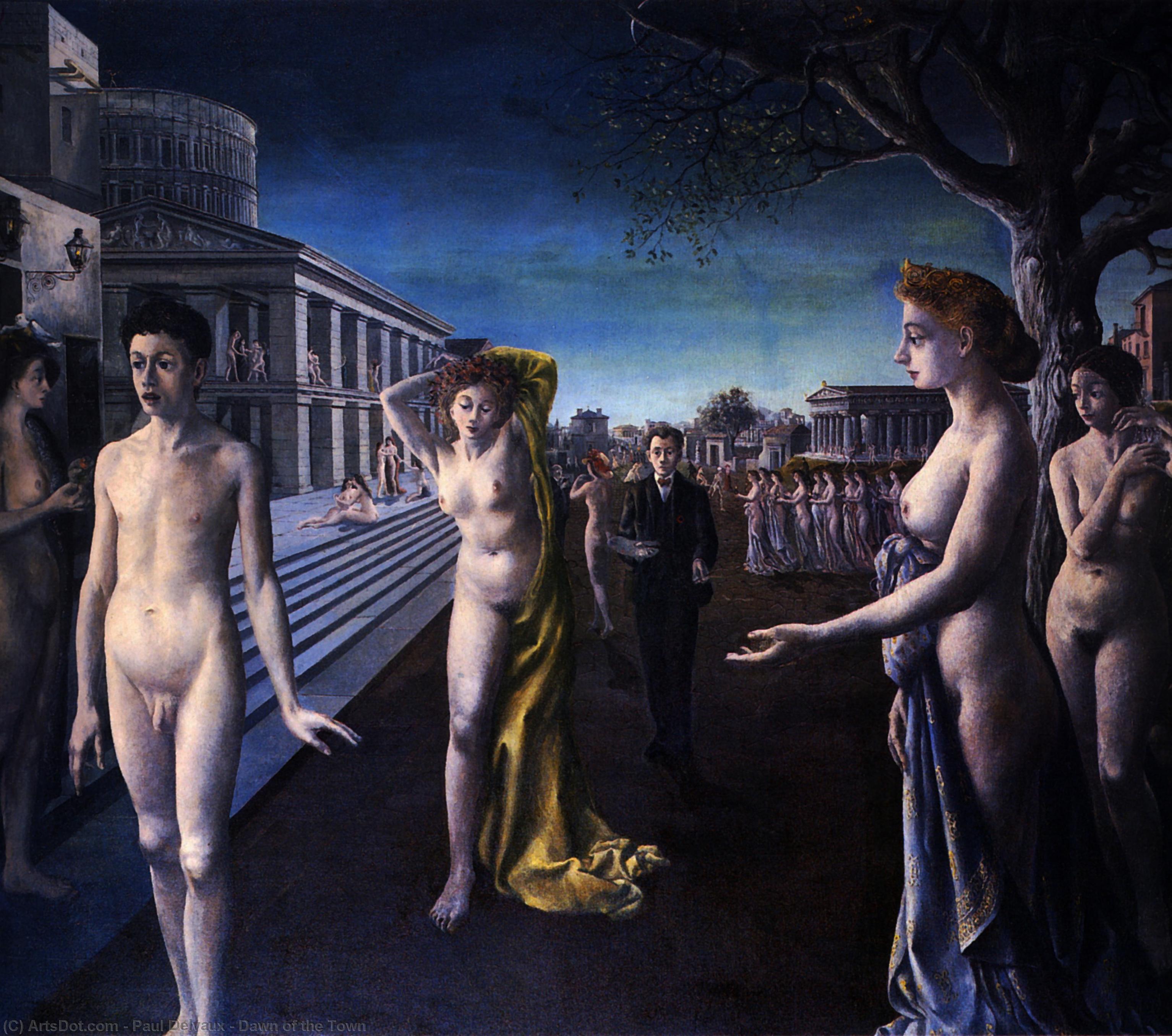 Wikioo.org - The Encyclopedia of Fine Arts - Painting, Artwork by Paul Delvaux - Dawn of the Town