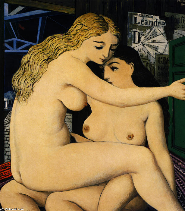 Wikioo.org – La Enciclopedia de las Bellas Artes - Pintura, Obras de arte de Paul Delvaux - Los dos amigos