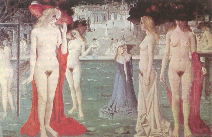 Wikioo.org – La Enciclopedia de las Bellas Artes - Pintura, Obras de arte de Paul Delvaux - Dríadas
