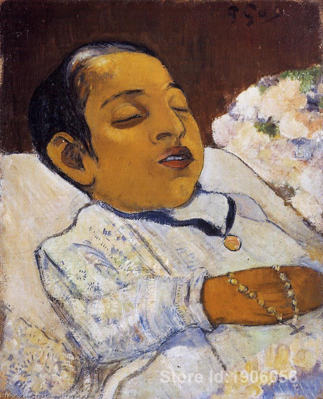 Wikioo.org – La Enciclopedia de las Bellas Artes - Pintura, Obras de arte de Paul Gauguin - Botas retrato de atiti