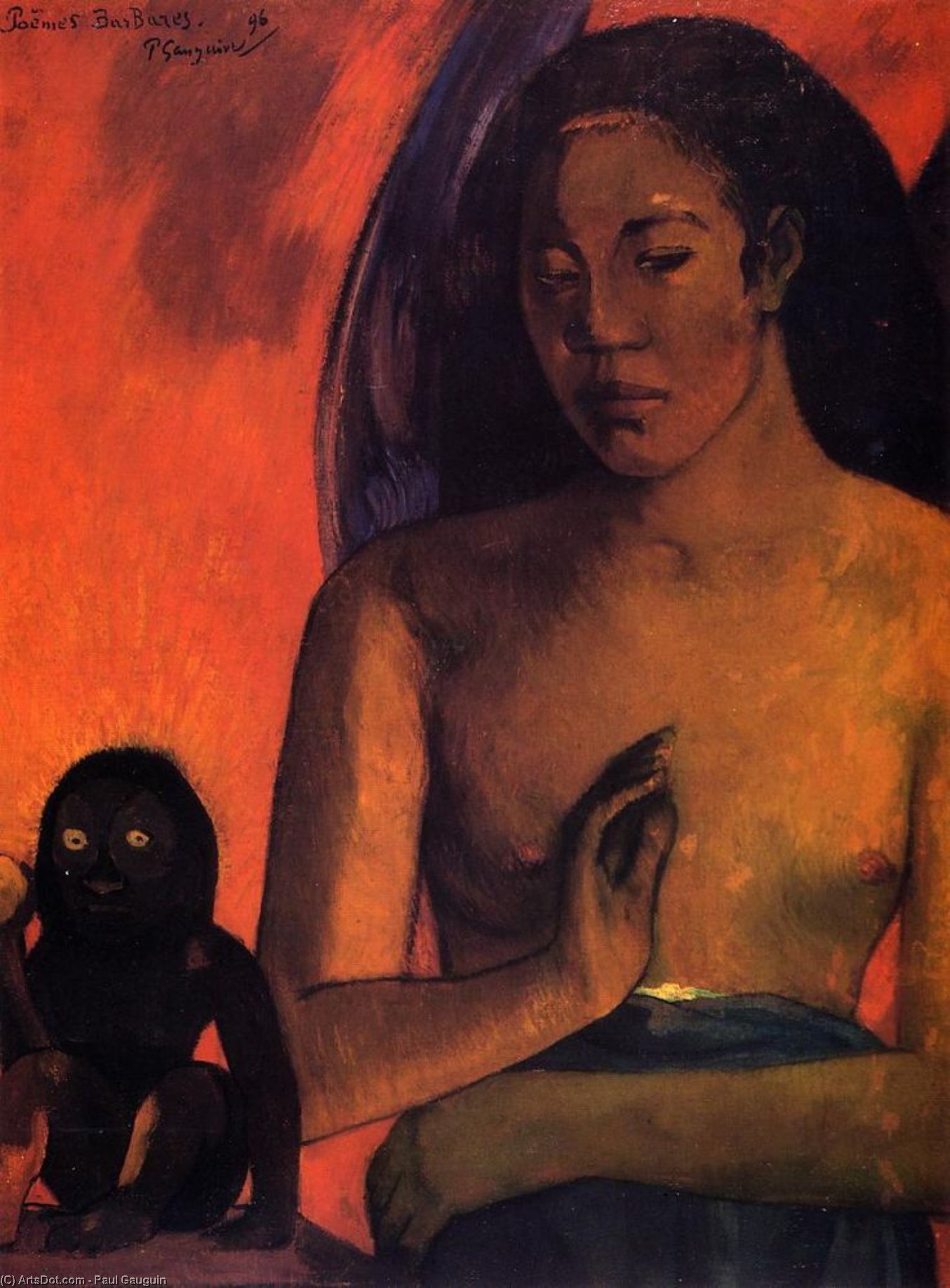 Wikioo.org - The Encyclopedia of Fine Arts - Painting, Artwork by Paul Gauguin - Barbarian poems