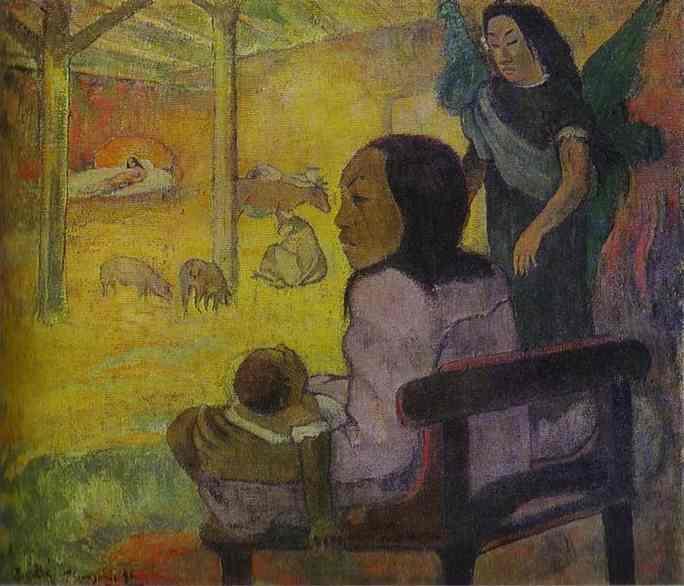 Wikioo.org – L'Encyclopédie des Beaux Arts - Peinture, Oeuvre de Paul Gauguin - bébé Nativité  de  tahitien  jésus christ