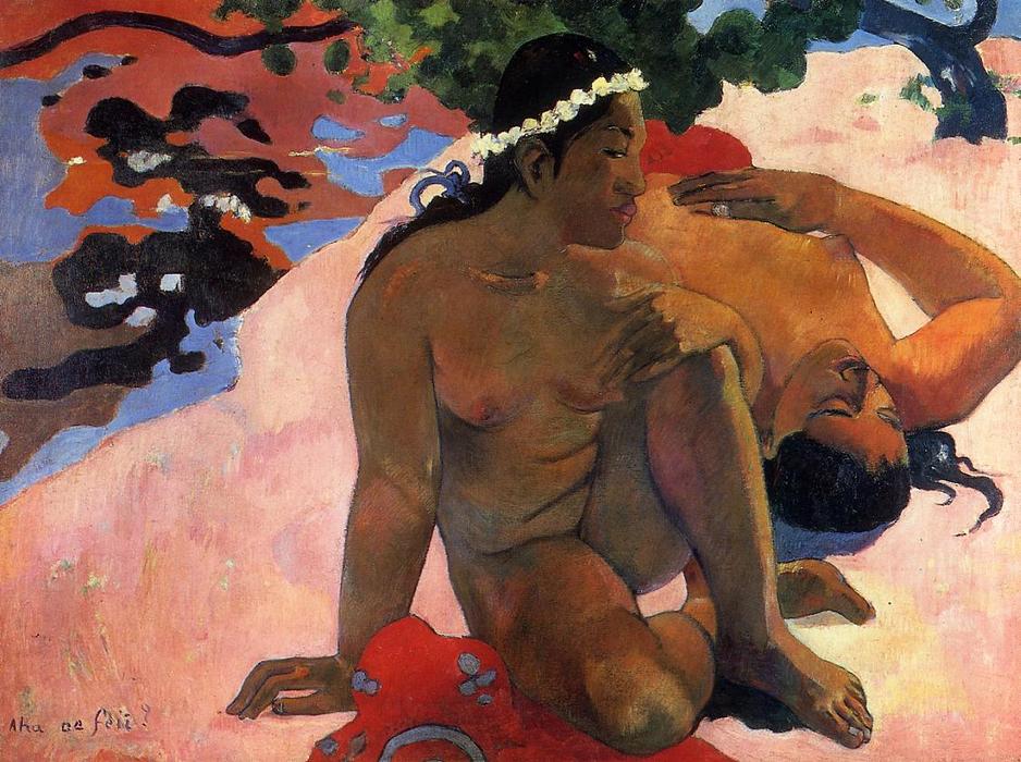 WikiOO.org - Encyclopedia of Fine Arts - Maalaus, taideteos Paul Gauguin - Are You Jealous?