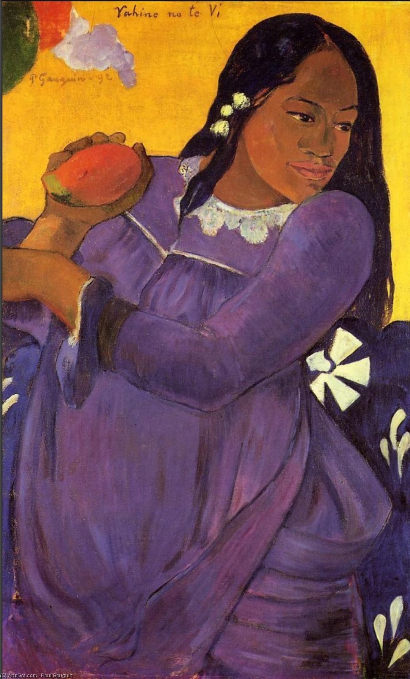 Wikioo.org – La Enciclopedia de las Bellas Artes - Pintura, Obras de arte de Paul Gauguin - Mujer con un mango