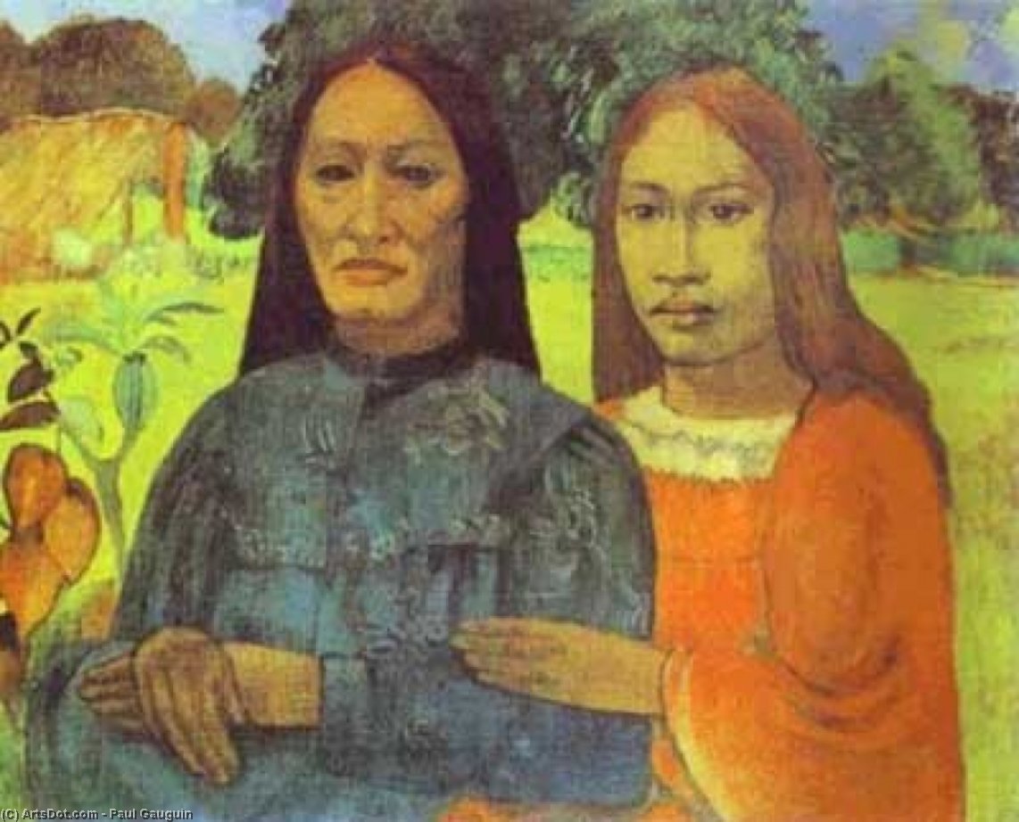 WikiOO.org – 美術百科全書 - 繪畫，作品 Paul Gauguin - 母亲和女儿