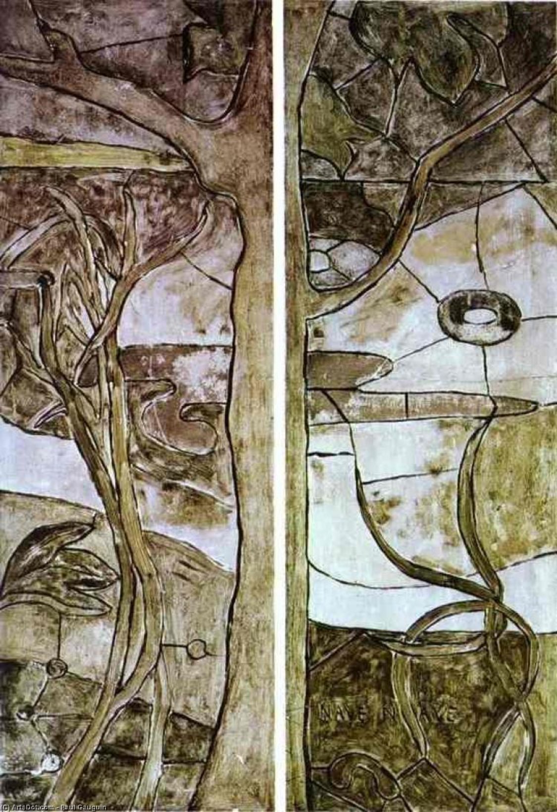 WikiOO.org - Encyclopedia of Fine Arts - Malba, Artwork Paul Gauguin - Floral and vegetable motifs