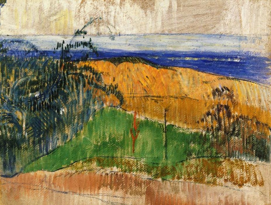 Wikioo.org - Bách khoa toàn thư về mỹ thuật - Vẽ tranh, Tác phẩm nghệ thuật Paul Gauguin - View of the beach at Bellangenai