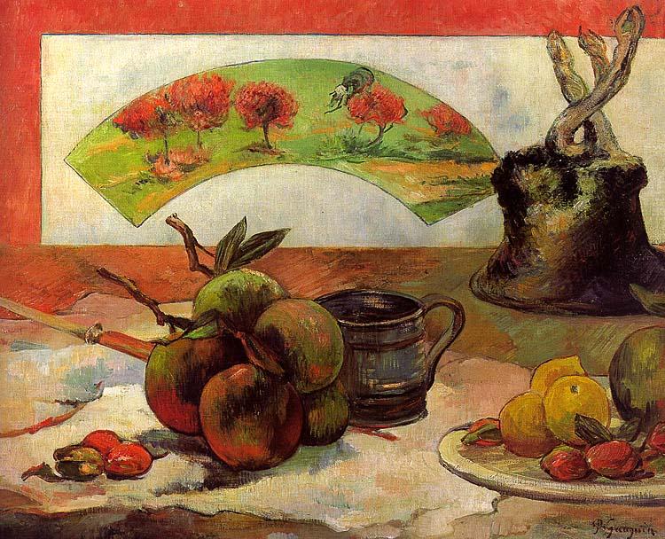 WikiOO.org - Güzel Sanatlar Ansiklopedisi - Resim, Resimler Paul Gauguin - Still Life with a Fan