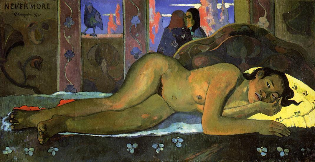 WikiOO.org - Encyclopedia of Fine Arts - Maľba, Artwork Paul Gauguin - Nevermore