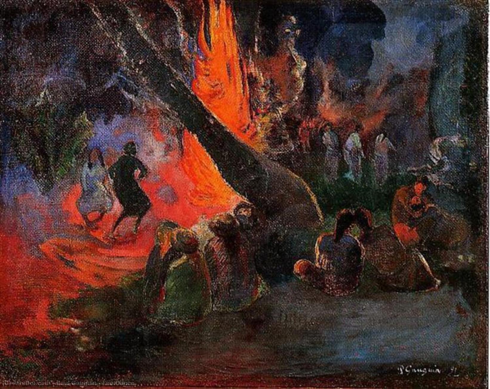 WikiOO.org - Enciclopédia das Belas Artes - Pintura, Arte por Paul Gauguin - Fire Dance