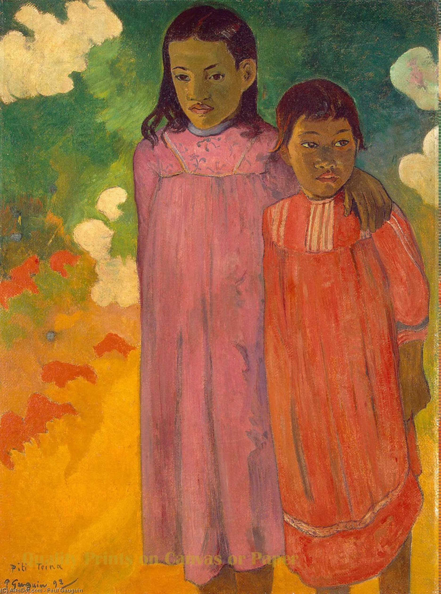 WikiOO.org - Encyclopedia of Fine Arts - Maleri, Artwork Paul Gauguin - Two sisters