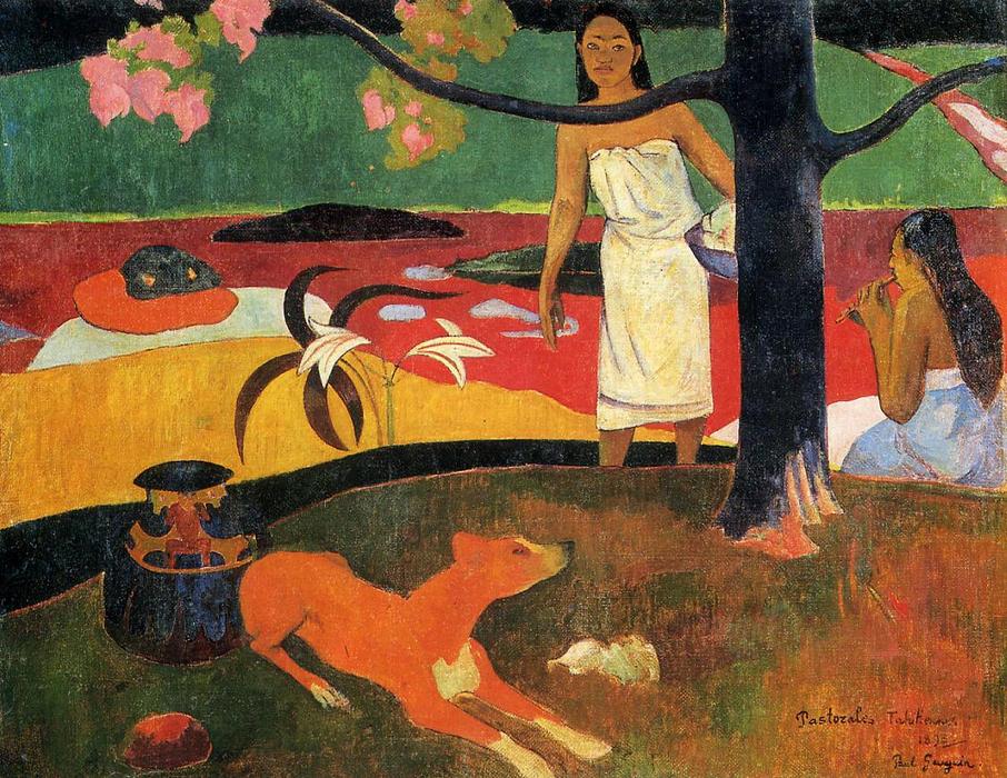 Wikioo.org - The Encyclopedia of Fine Arts - Painting, Artwork by Paul Gauguin - Tahitian pastorale