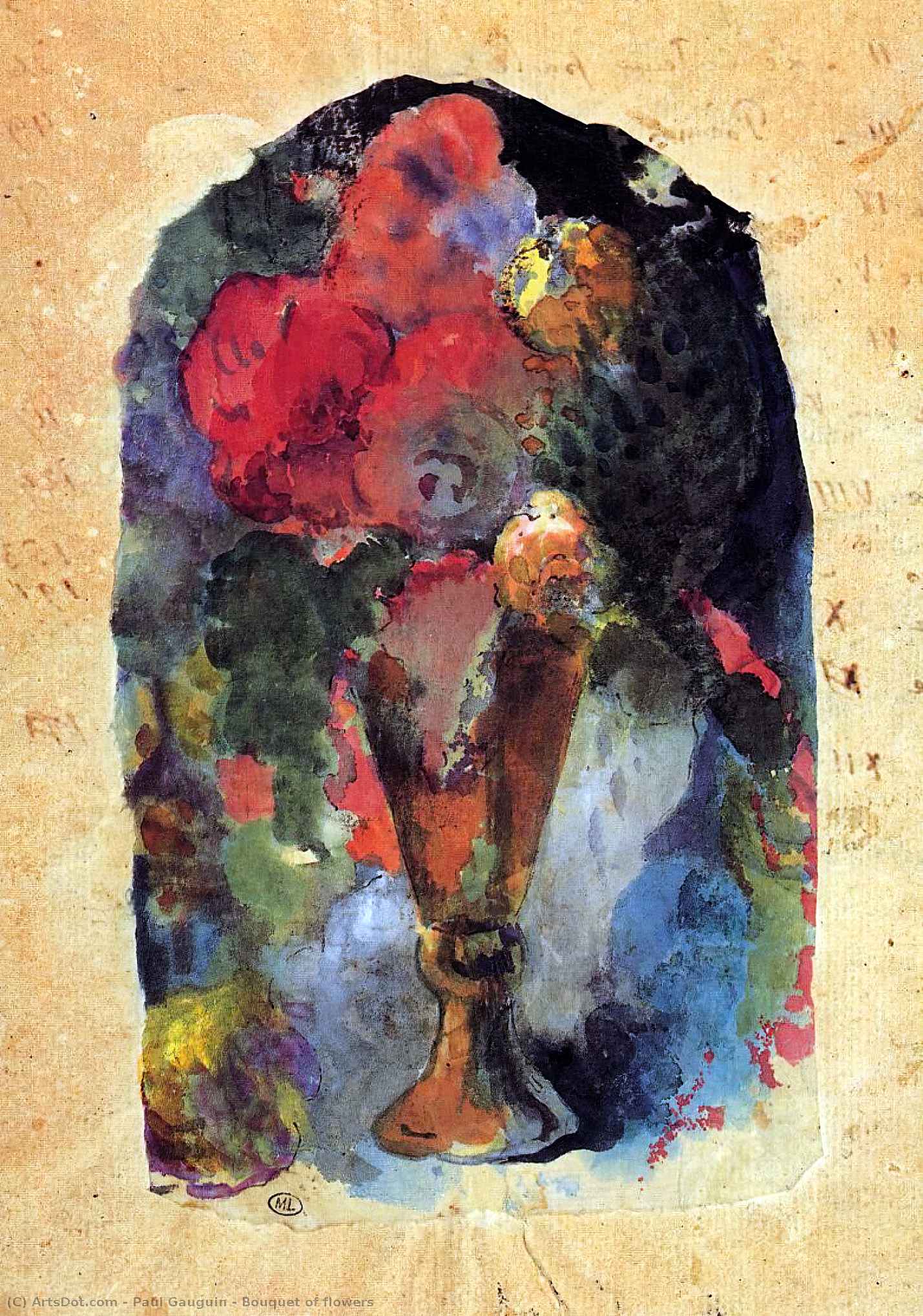 Wikioo.org - สารานุกรมวิจิตรศิลป์ - จิตรกรรม Paul Gauguin - Bouquet of flowers