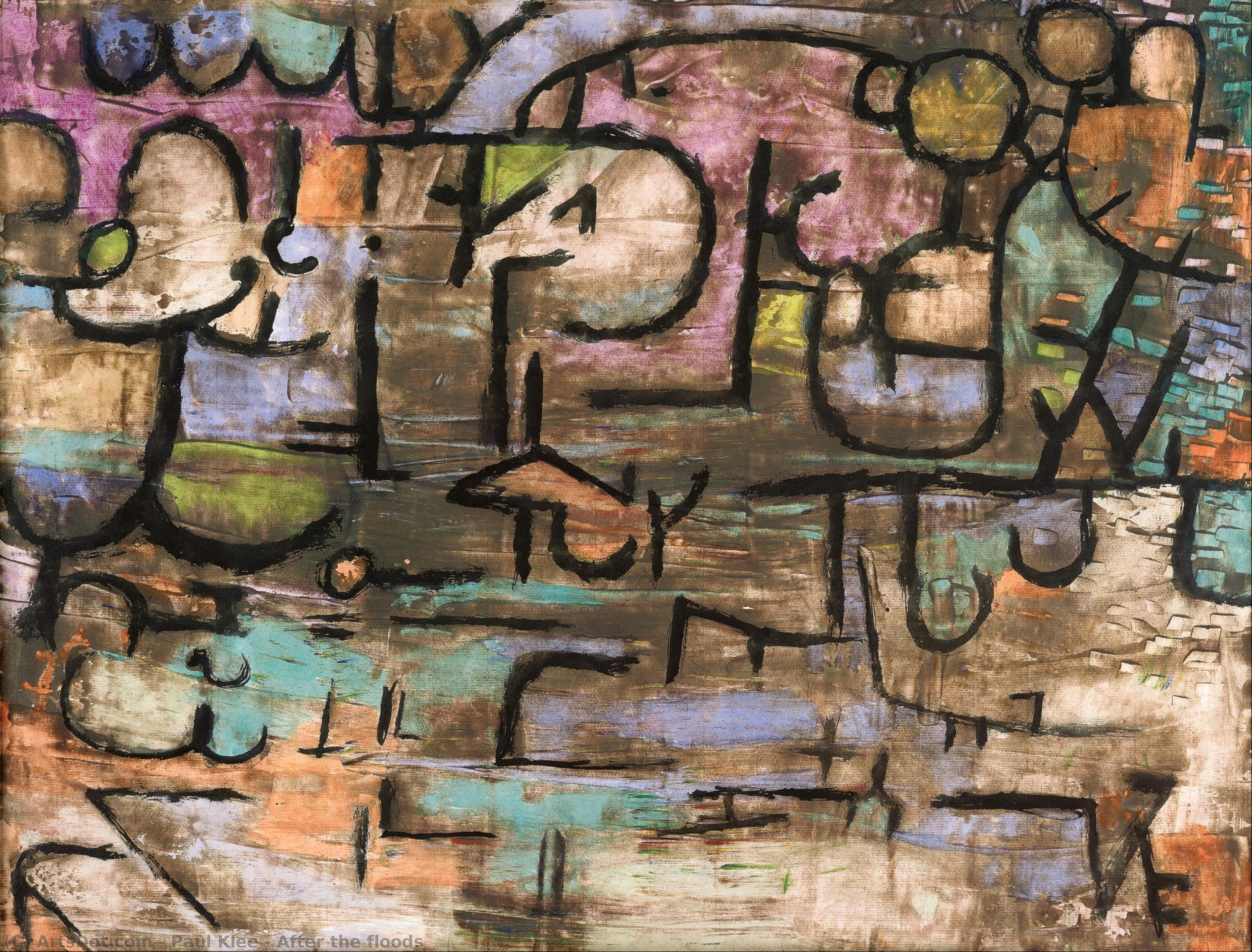 Wikoo.org - موسوعة الفنون الجميلة - اللوحة، العمل الفني Paul Klee - After the floods