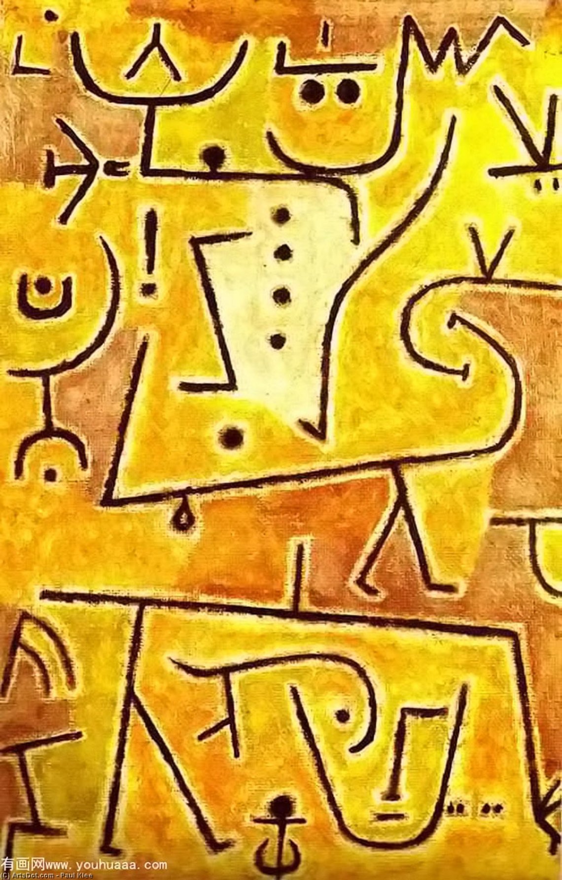 Wikoo.org - موسوعة الفنون الجميلة - اللوحة، العمل الفني Paul Klee - Red waistcoat