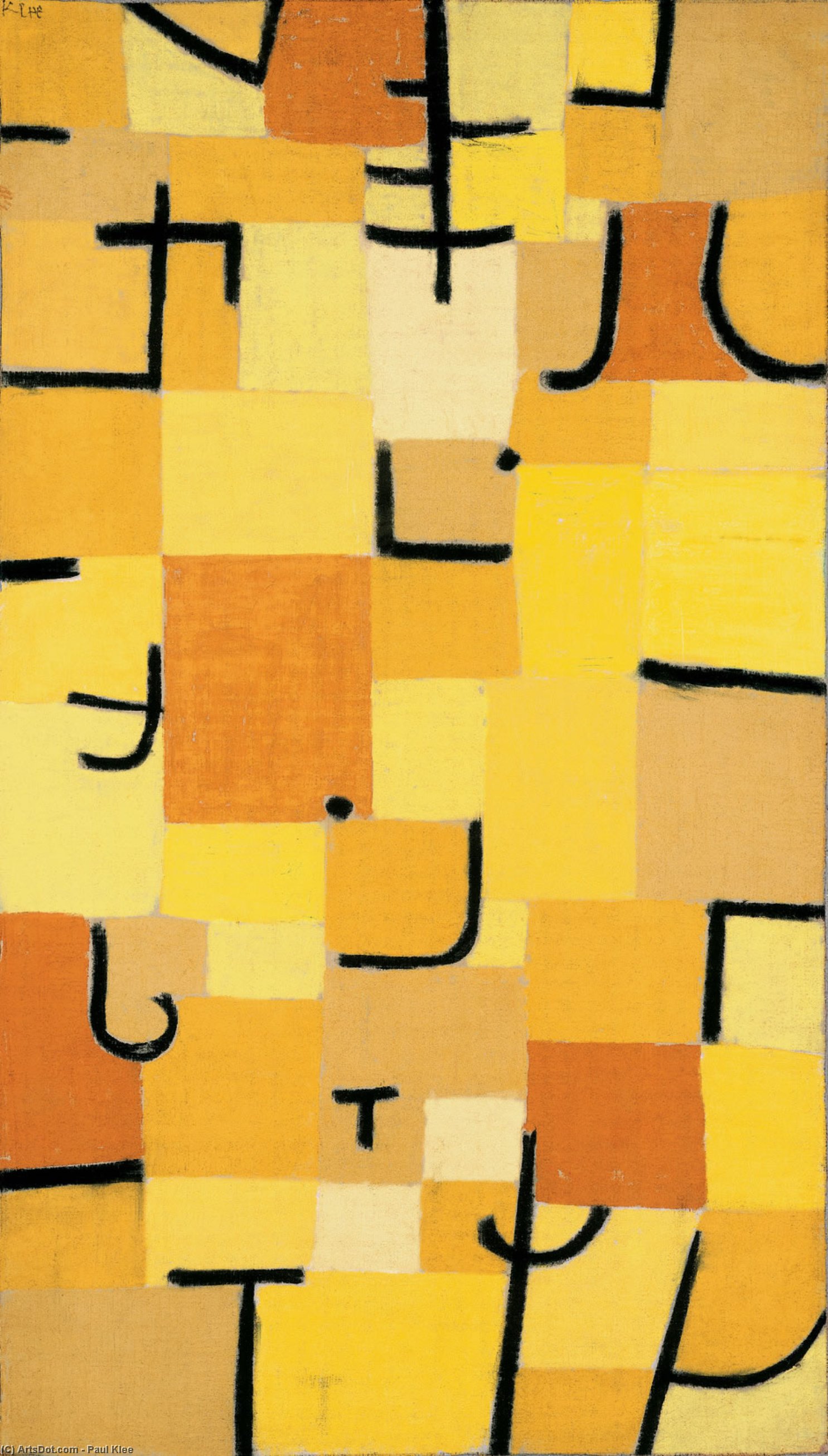 Wikioo.org - The Encyclopedia of Fine Arts - Painting, Artwork by Paul Klee - Characters in yellow