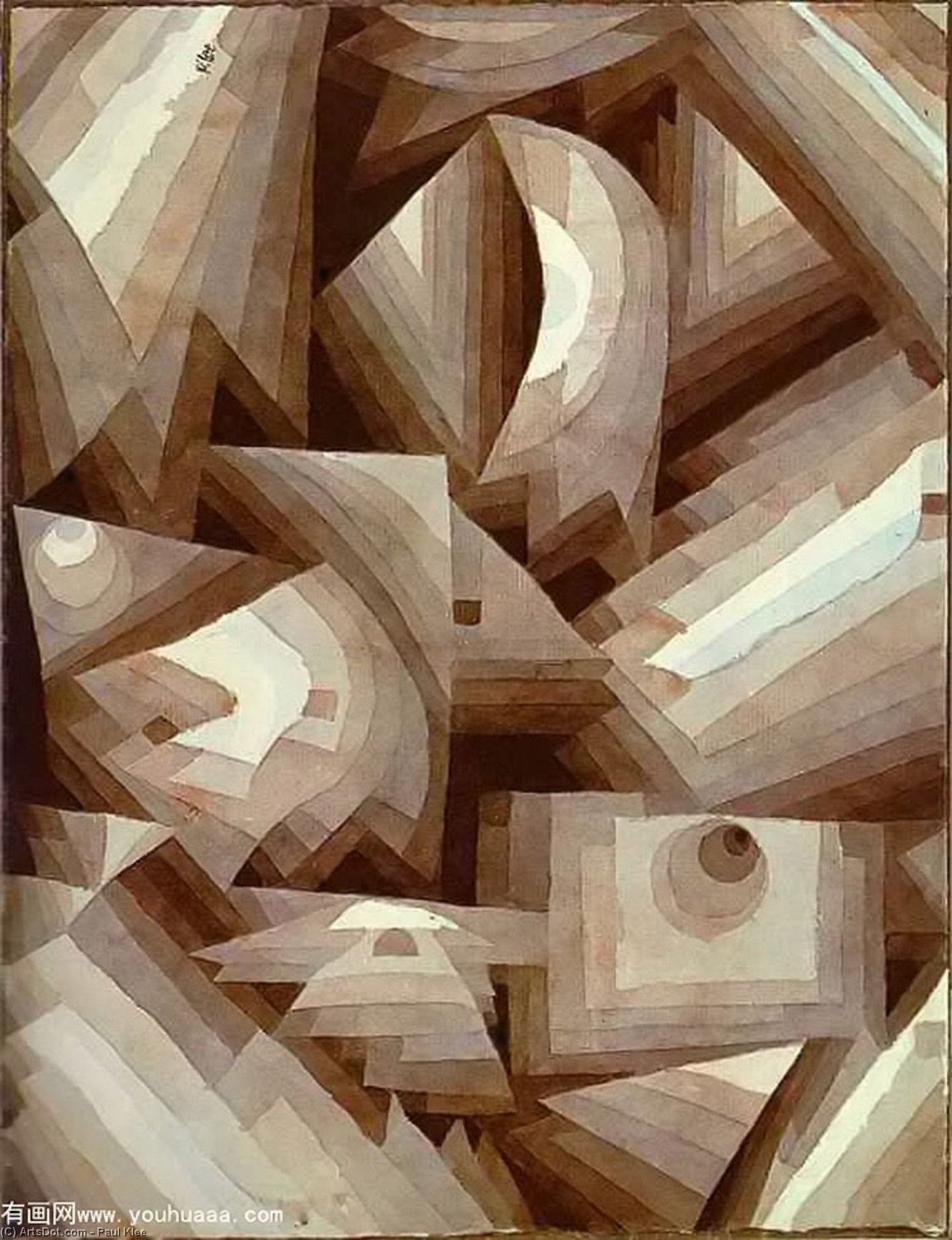 Wikoo.org - موسوعة الفنون الجميلة - اللوحة، العمل الفني Paul Klee - Crystal
