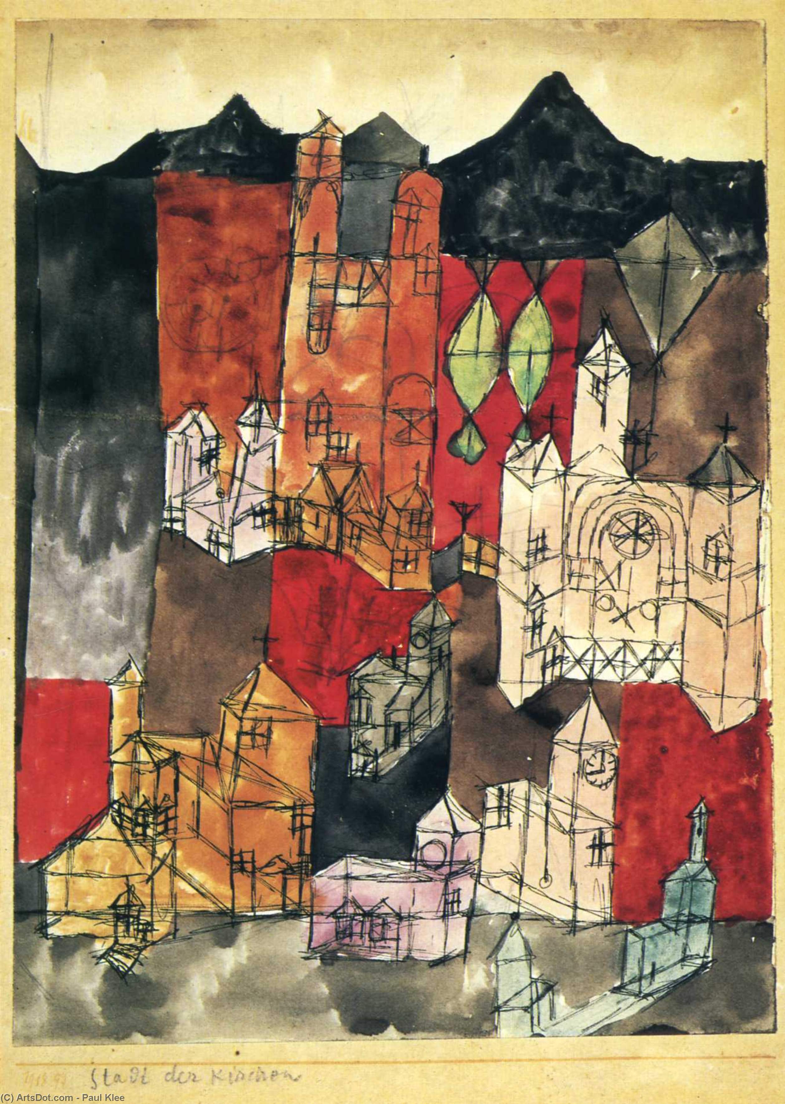 WikiOO.org - Encyclopedia of Fine Arts - Målning, konstverk Paul Klee - City of Churches