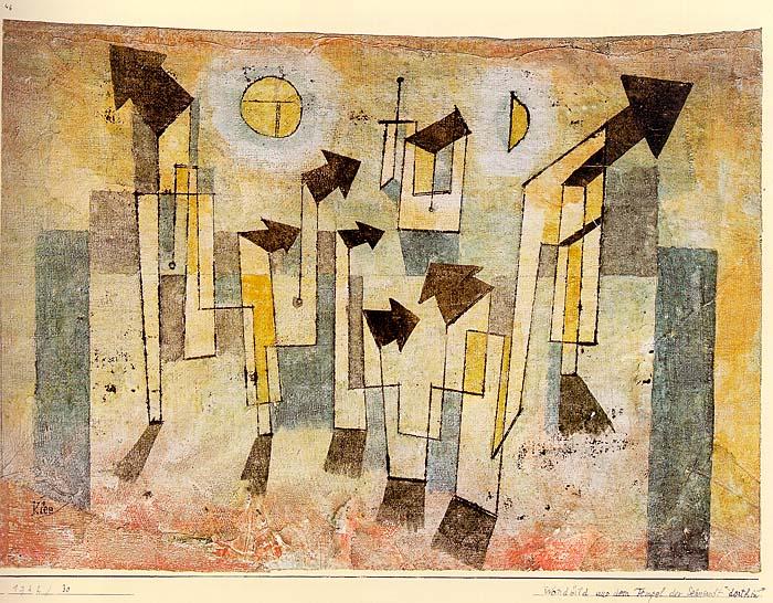 Wikioo.org – La Enciclopedia de las Bellas Artes - Pintura, Obras de arte de Paul Klee - pintura mural de  el  Templo  todaclasede  anhelo