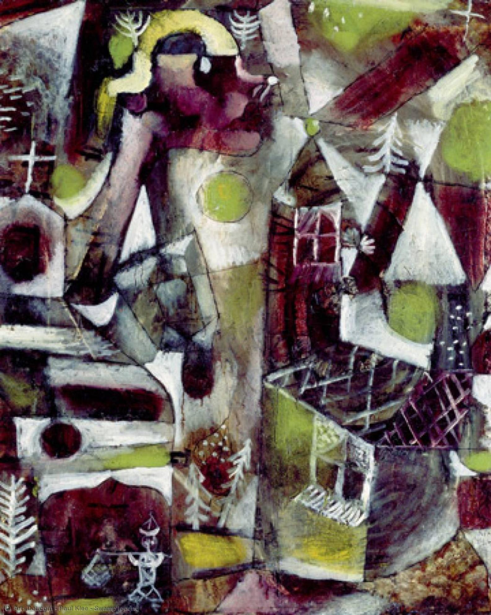WikiOO.org - 백과 사전 - 회화, 삽화 Paul Klee - Swamp legend
