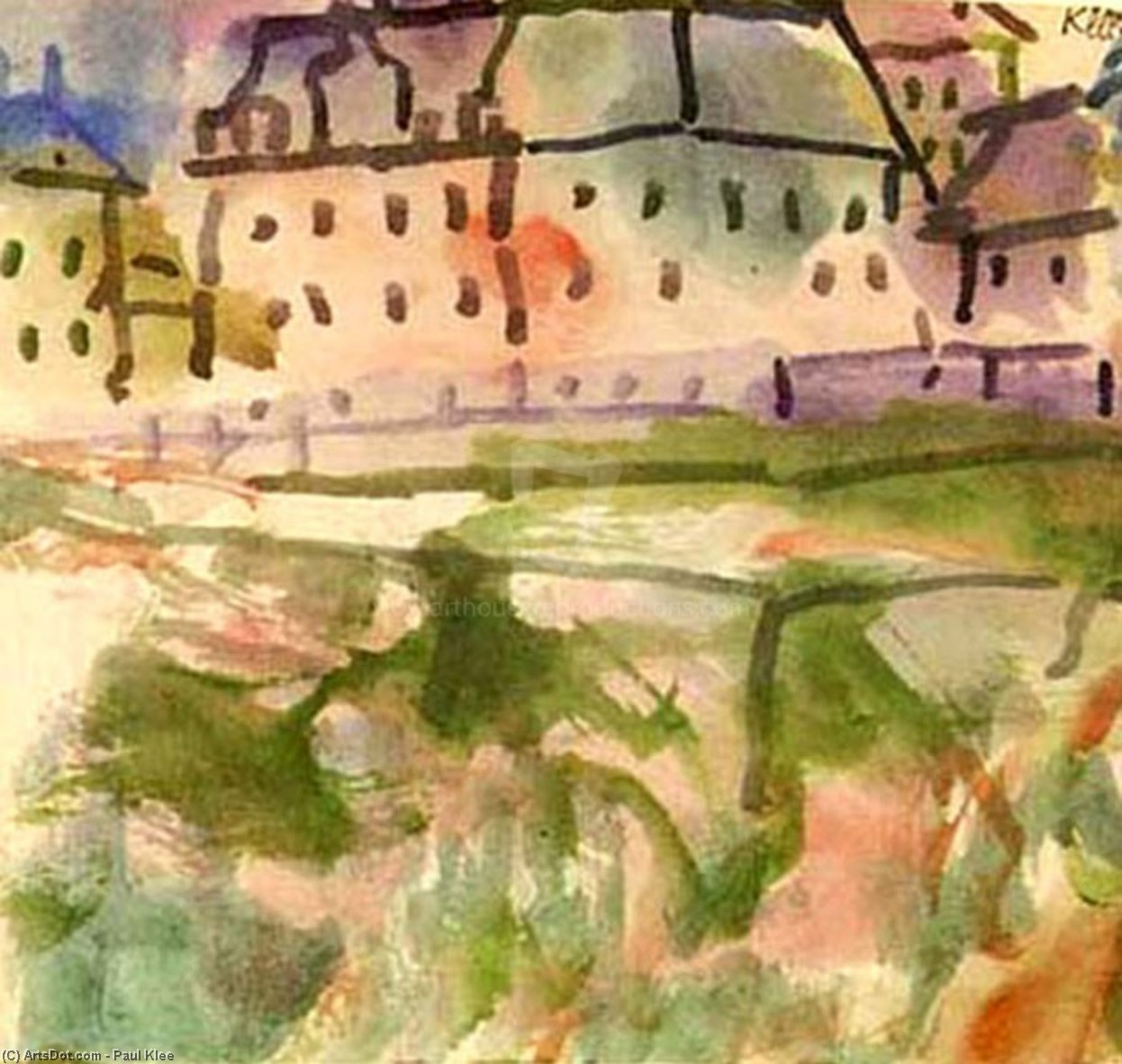 Wikioo.org - สารานุกรมวิจิตรศิลป์ - จิตรกรรม Paul Klee - Houses near the Gravel Pit