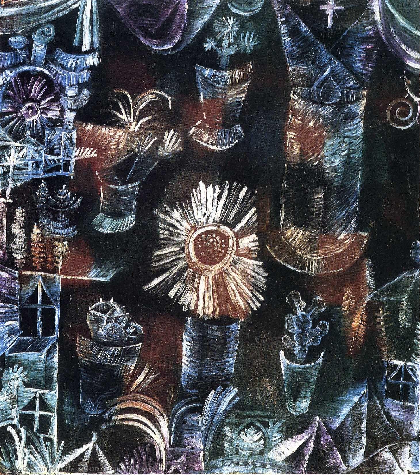 WikiOO.org – 美術百科全書 - 繪畫，作品 Paul Klee - 仍然的生活 与  蓟  开花