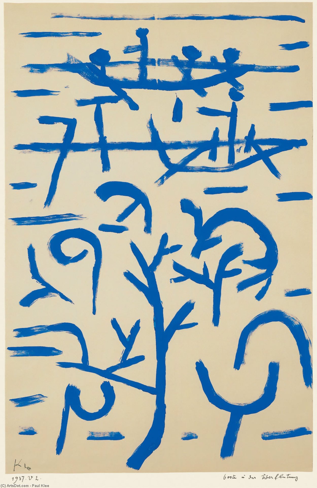 WikiOO.org – 美術百科全書 - 繪畫，作品 Paul Klee - 船 在  的   洪水