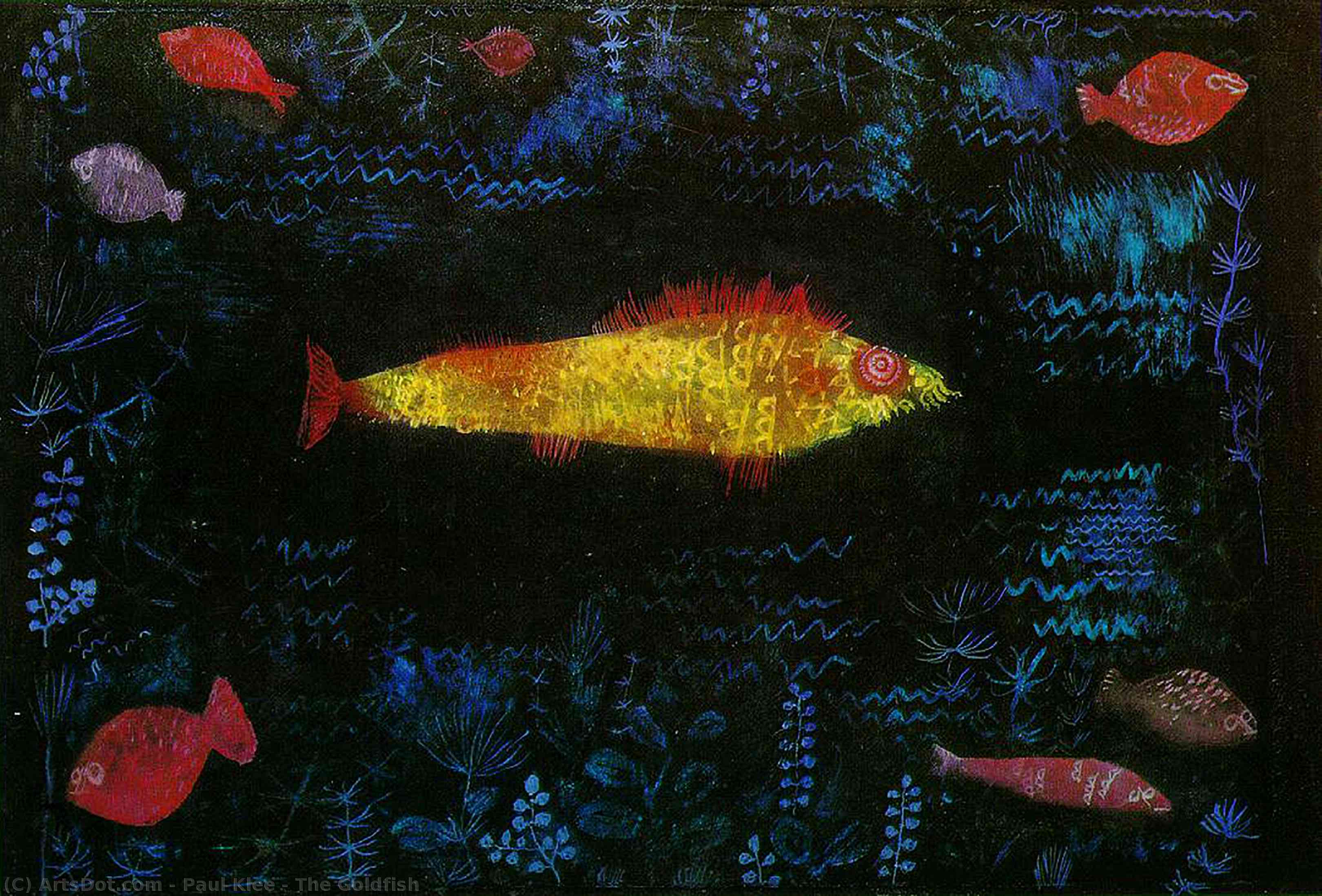 WikiOO.org - Encyclopedia of Fine Arts - Schilderen, Artwork Paul Klee - The Goldfish