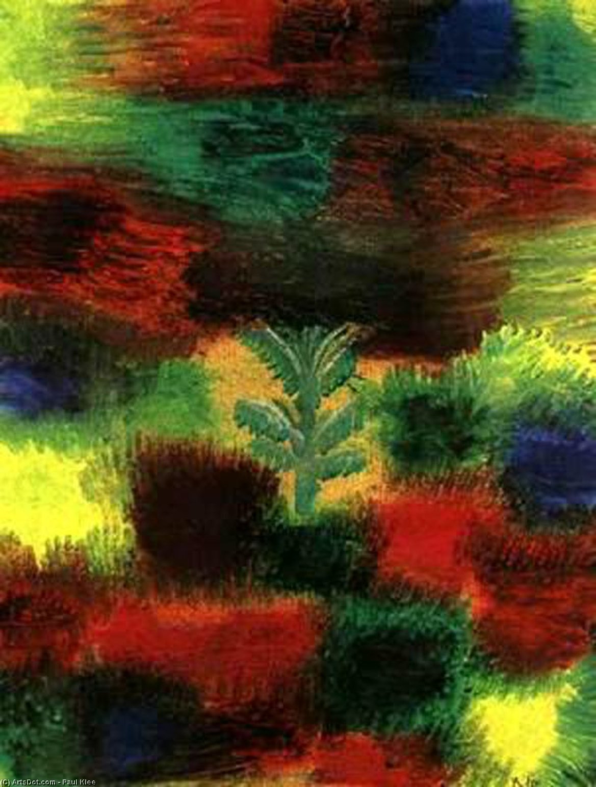 Wikioo.org - The Encyclopedia of Fine Arts - Painting, Artwork by Paul Klee - Little Tree Amid Shrubbery