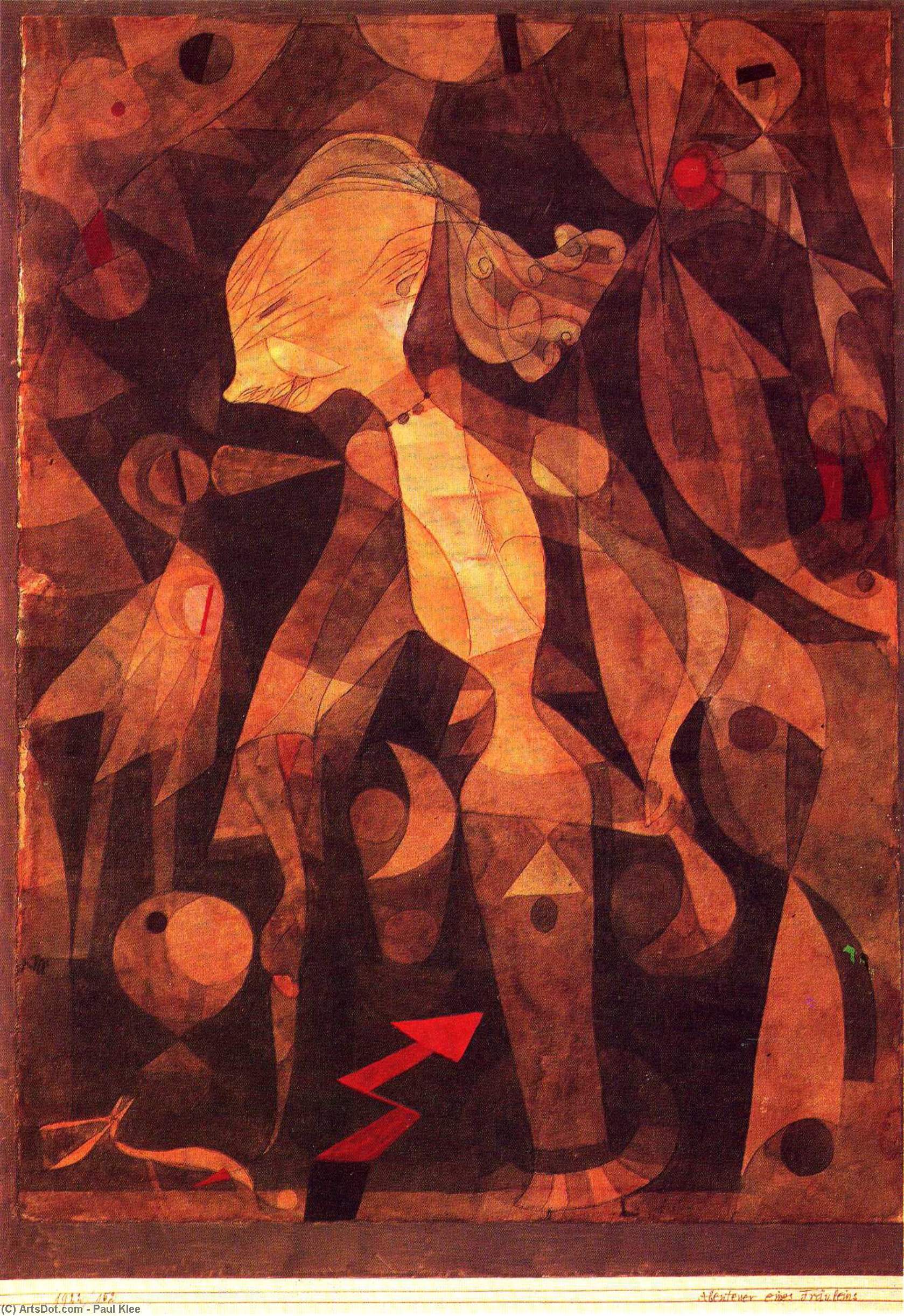 WikiOO.org – 美術百科全書 - 繪畫，作品 Paul Klee - 一个 年轻  女装  冒险