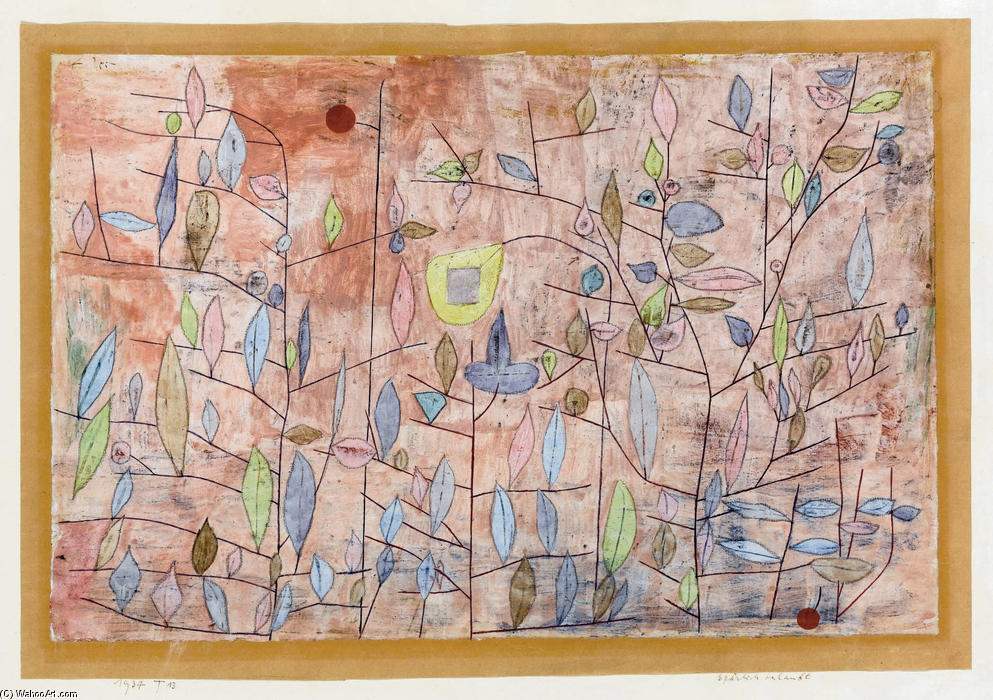 WikiOO.org - Güzel Sanatlar Ansiklopedisi - Resim, Resimler Paul Klee - Sparse foliage