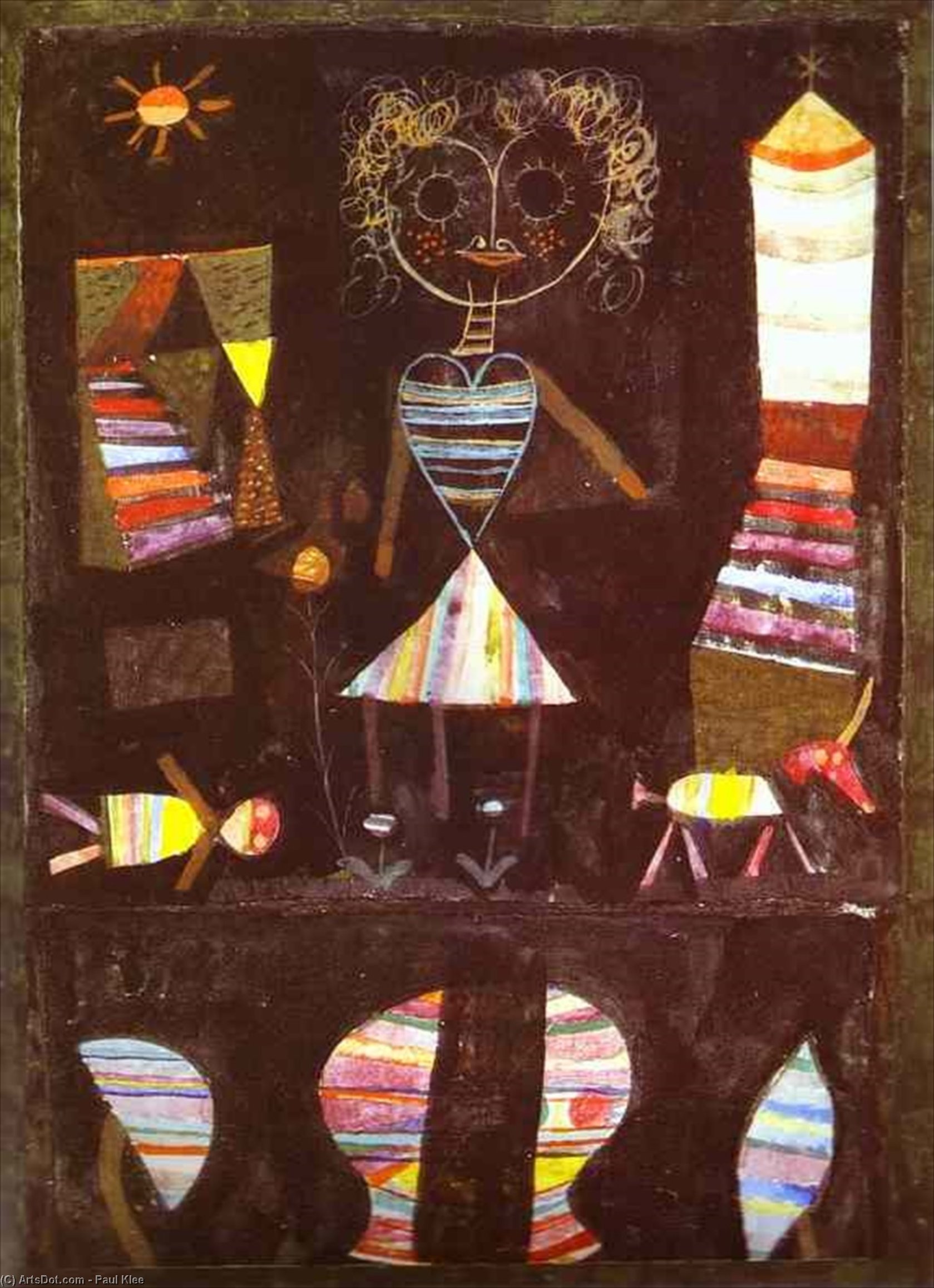 Wikioo.org - The Encyclopedia of Fine Arts - Painting, Artwork by Paul Klee - Puppet theater