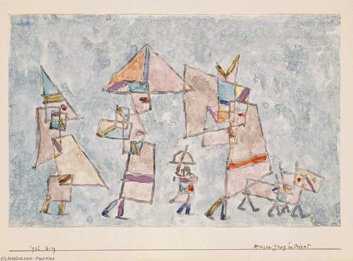 Wikioo.org - The Encyclopedia of Fine Arts - Painting, Artwork by Paul Klee - Promenade in the Orient