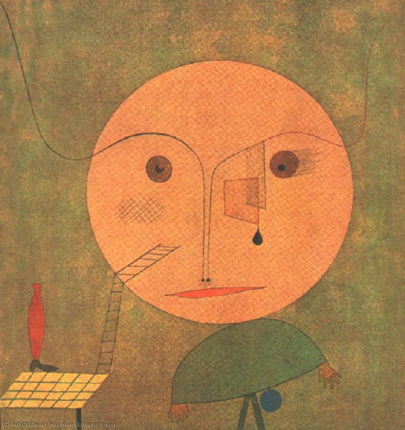 WikiOO.org - Енциклопедия за изящни изкуства - Живопис, Произведения на изкуството Paul Klee - Error on green
