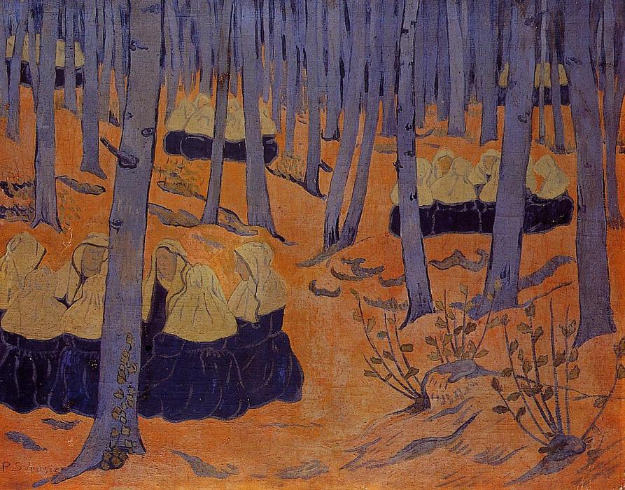 Wikioo.org - The Encyclopedia of Fine Arts - Painting, Artwork by Paul Serusier - Breton Women, the Meeting in the Sacred Grove