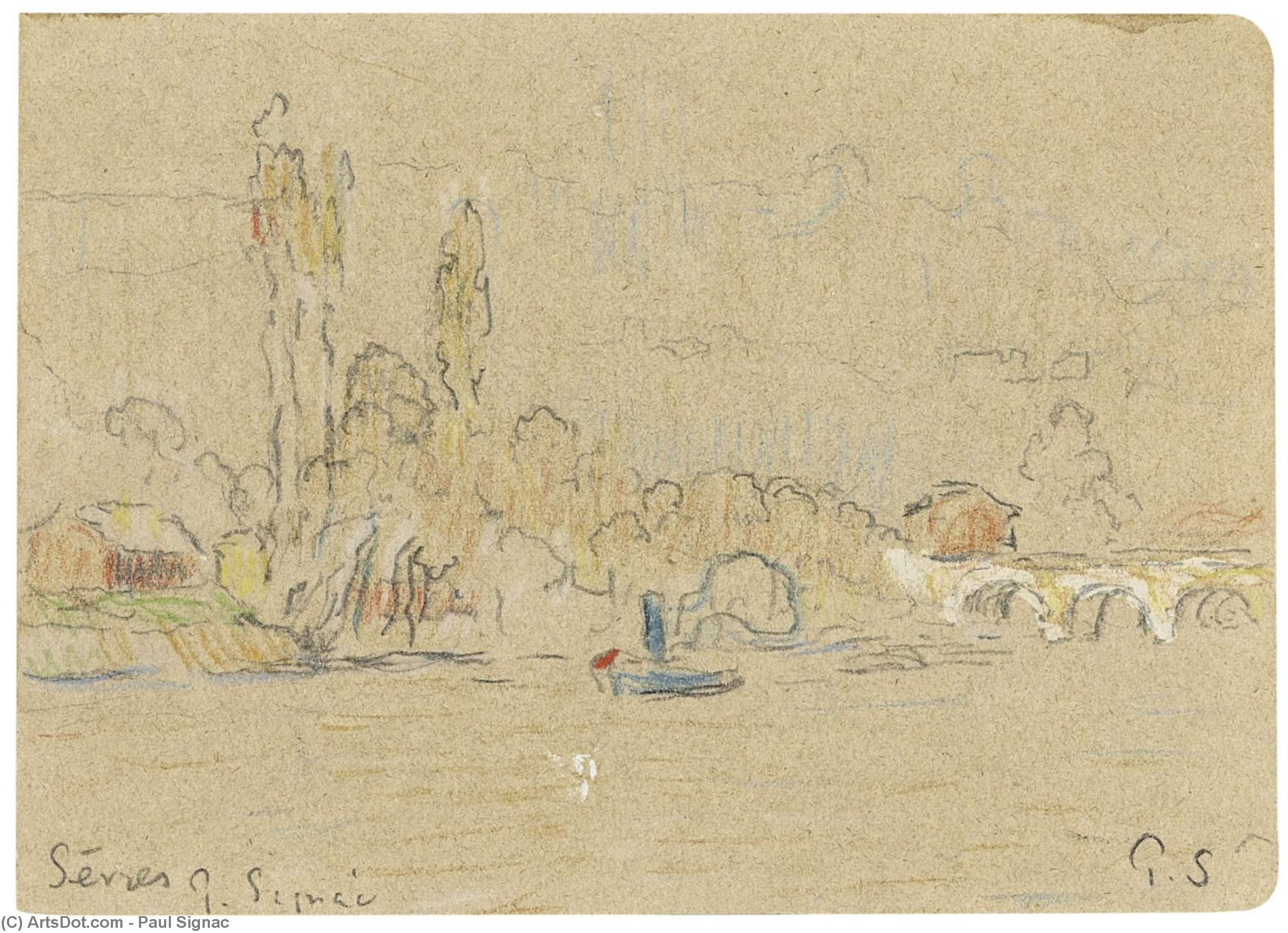 WikiOO.org - Encyclopedia of Fine Arts - Maalaus, taideteos Paul Signac - The Seine near Sevres