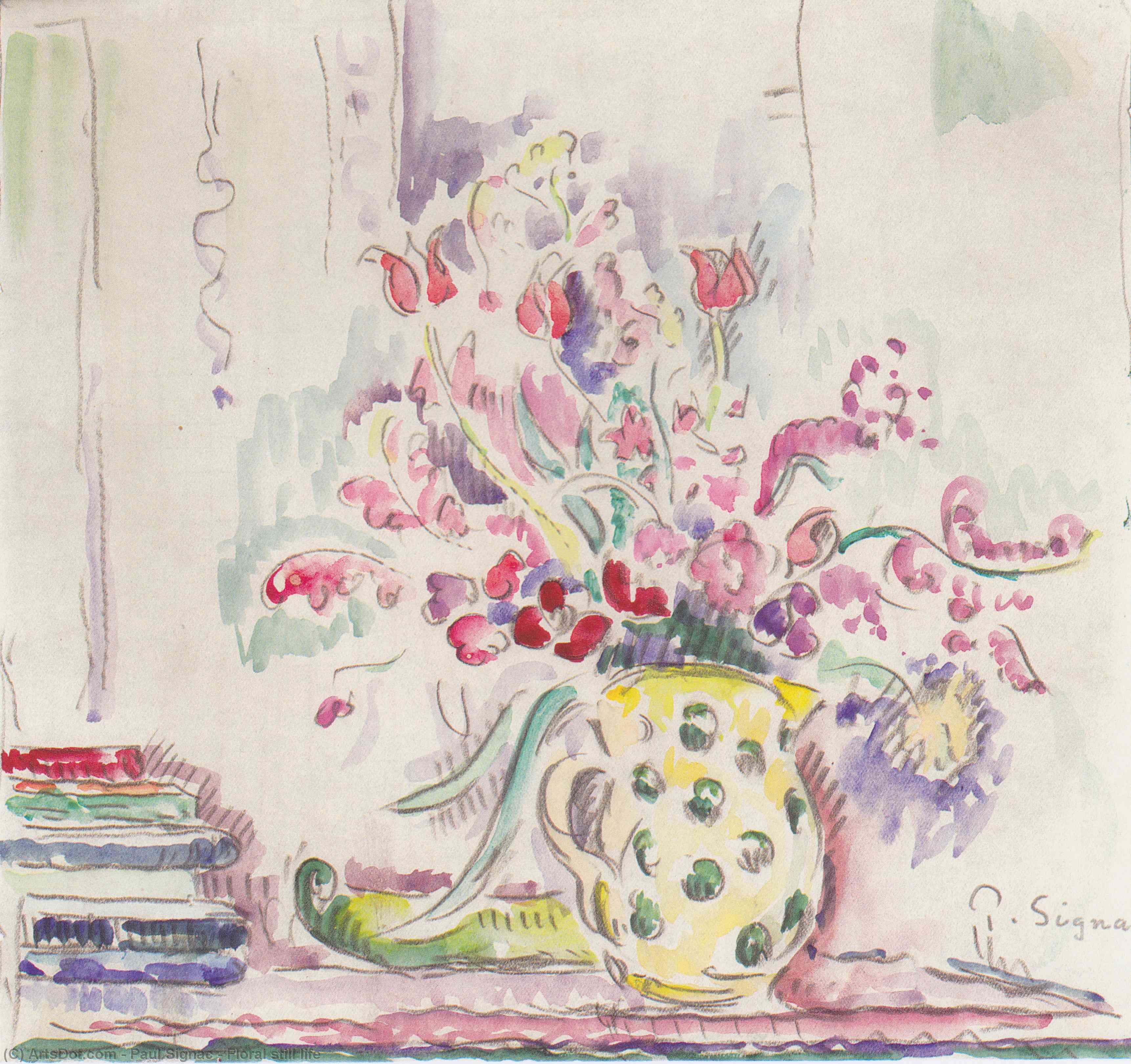 WikiOO.org - Güzel Sanatlar Ansiklopedisi - Resim, Resimler Paul Signac - Floral still life