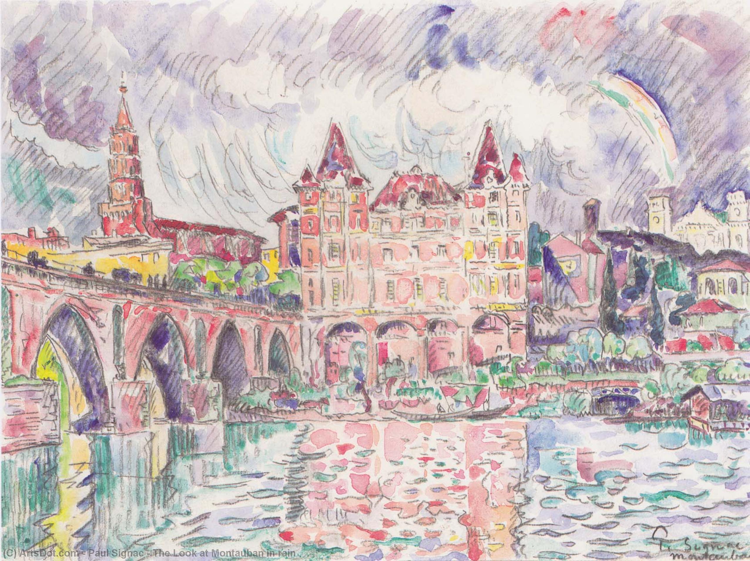 Wikioo.org - The Encyclopedia of Fine Arts - Painting, Artwork by Paul Signac - The Look at Montauban in rain