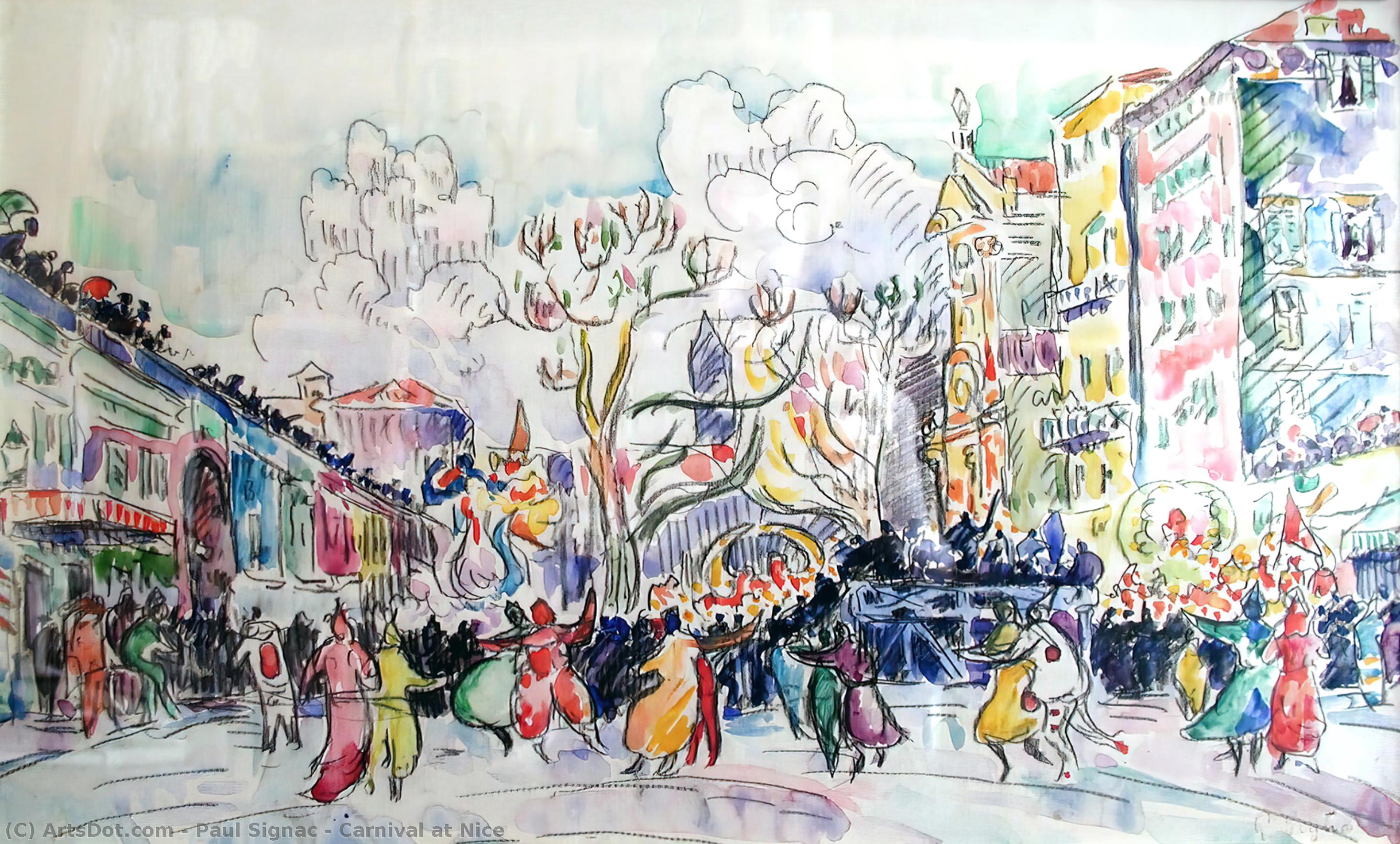 WikiOO.org - Encyclopedia of Fine Arts - Maleri, Artwork Paul Signac - Carnival at Nice