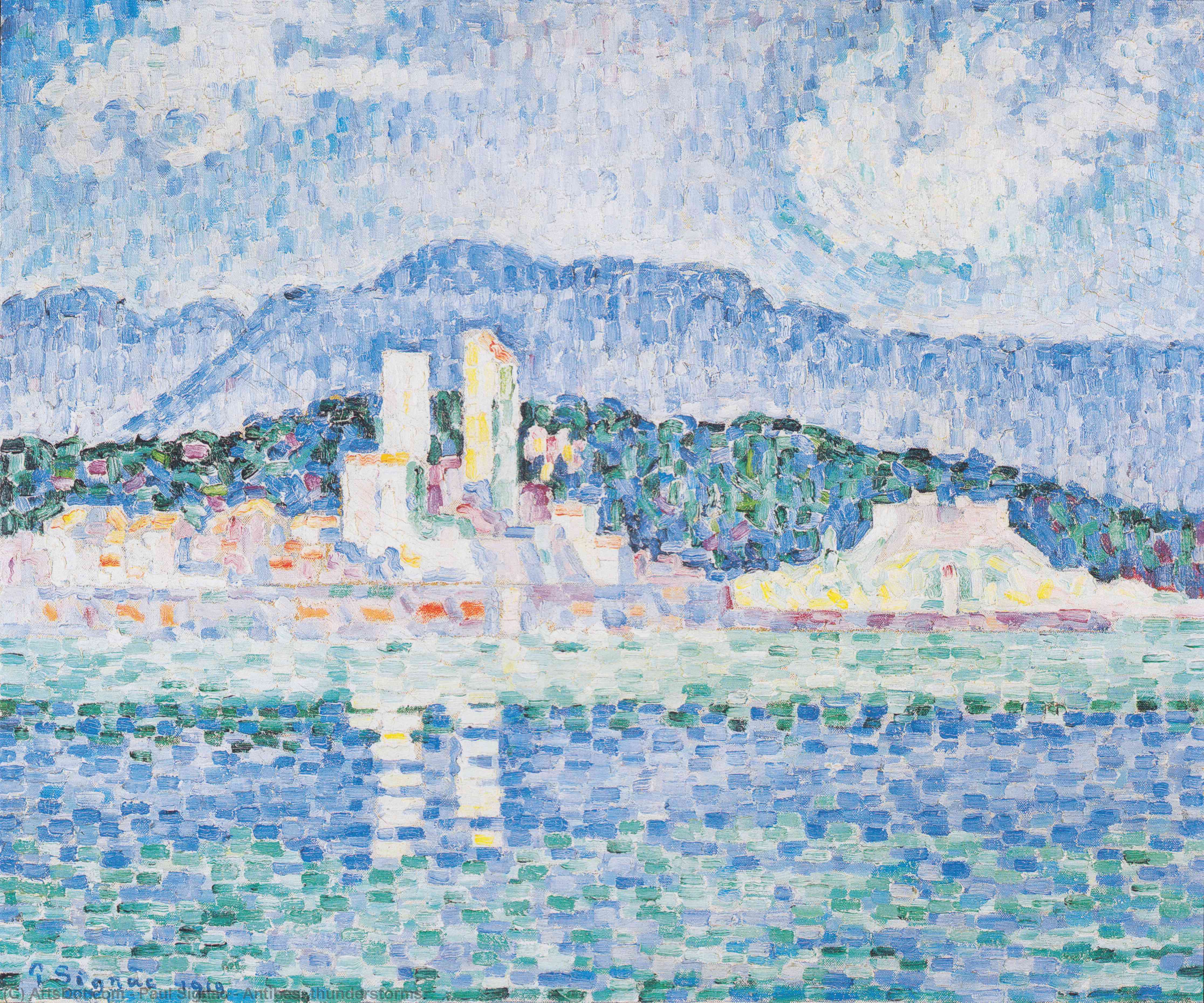 Wikioo.org - The Encyclopedia of Fine Arts - Painting, Artwork by Paul Signac - Antibes, thunderstorms