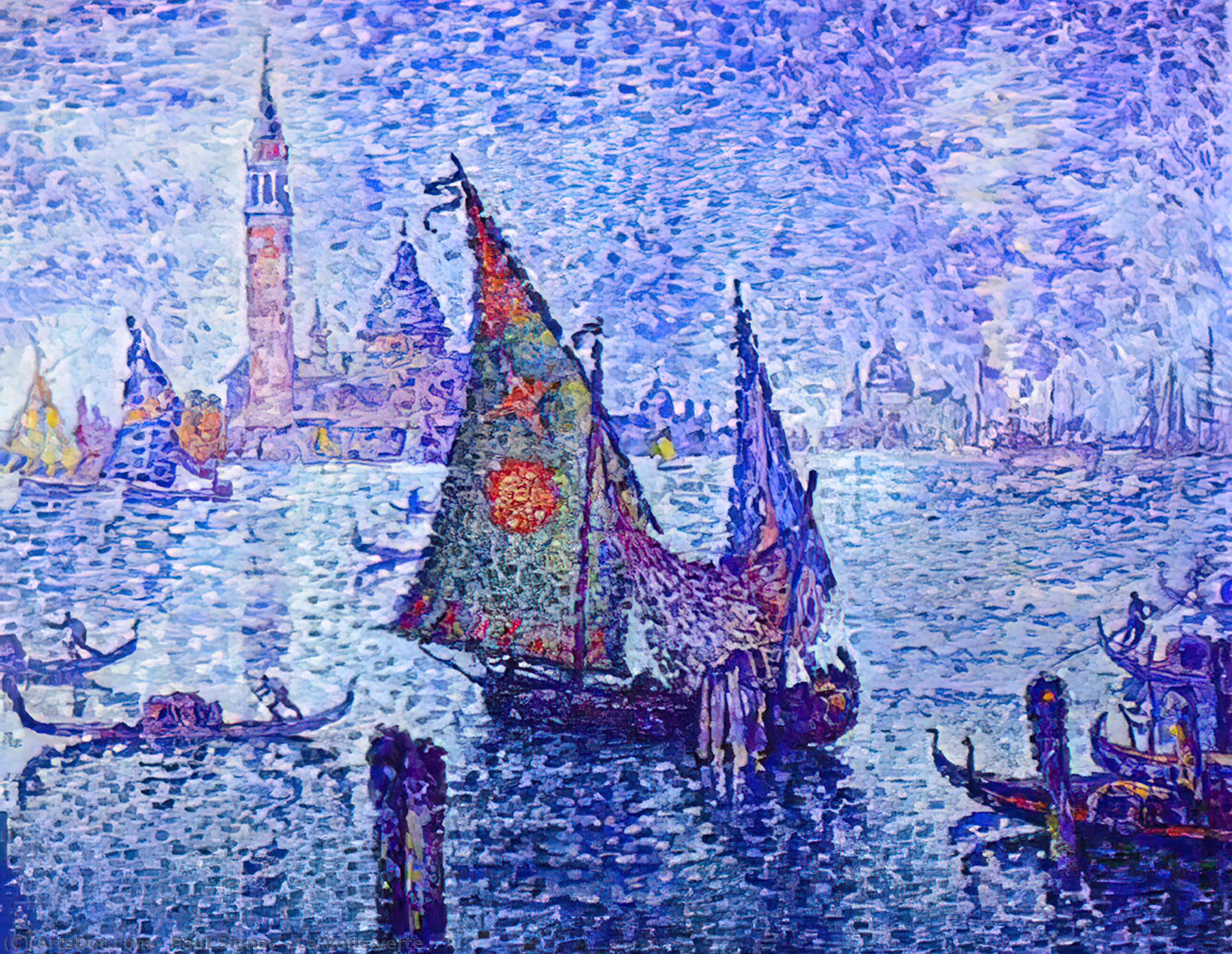 WikiOO.org - Encyclopedia of Fine Arts - Målning, konstverk Paul Signac - La Voile verte