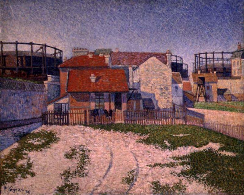 Wikioo.org - The Encyclopedia of Fine Arts - Painting, Artwork by Paul Signac - Gasometers at Clichy